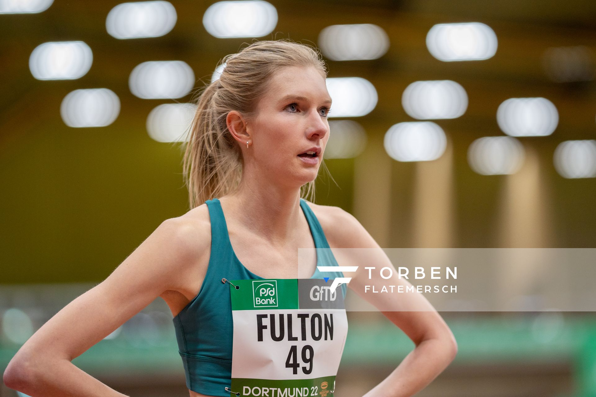 Eleanor Fulton (USA) am 12.02.2022 beim PSD Bank Indoor Meeting in der Helmut-Körnig-Halle in Dortmund