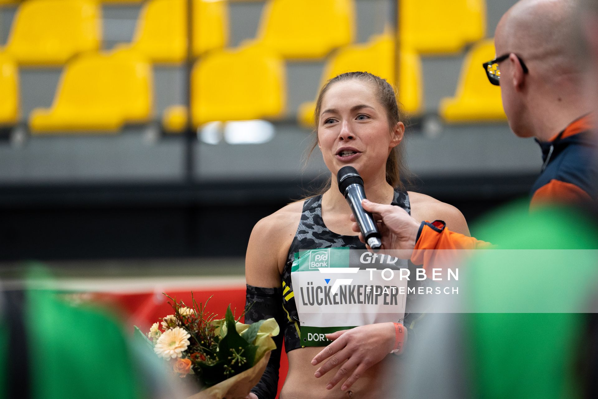 Gina Lueckenkemper (SCC Berlin) gewinnt die 60m am 12.02.2022 beim PSD Bank Indoor Meeting in der Helmut-Körnig-Halle in Dortmund