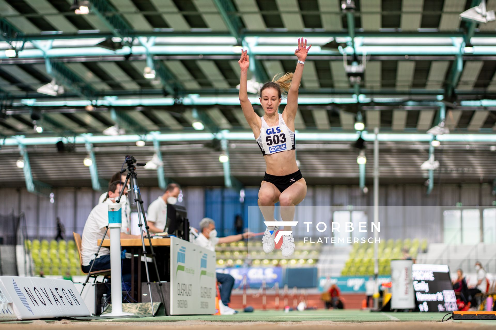 Emily Pischke (Hannover 96) am 19.02.2022 waehrend der Deutsche Jugend-Hallenmeisterschaften U20 im Glaspalast in Sindelfingen