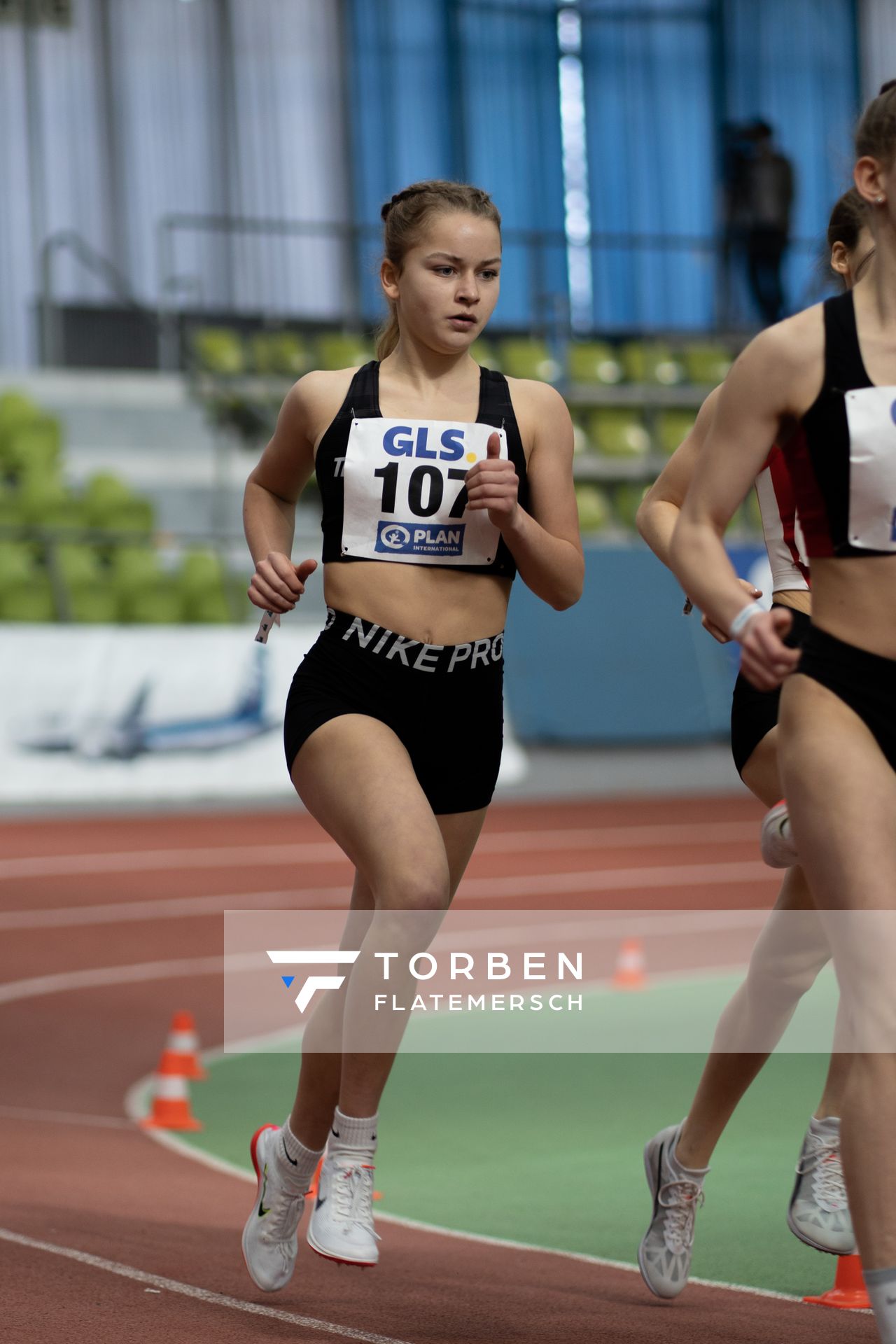 Delphine Drath (TK zu Hannover) am 19.02.2022 waehrend der Deutsche Jugend-Hallenmeisterschaften U20 im Glaspalast in Sindelfingen