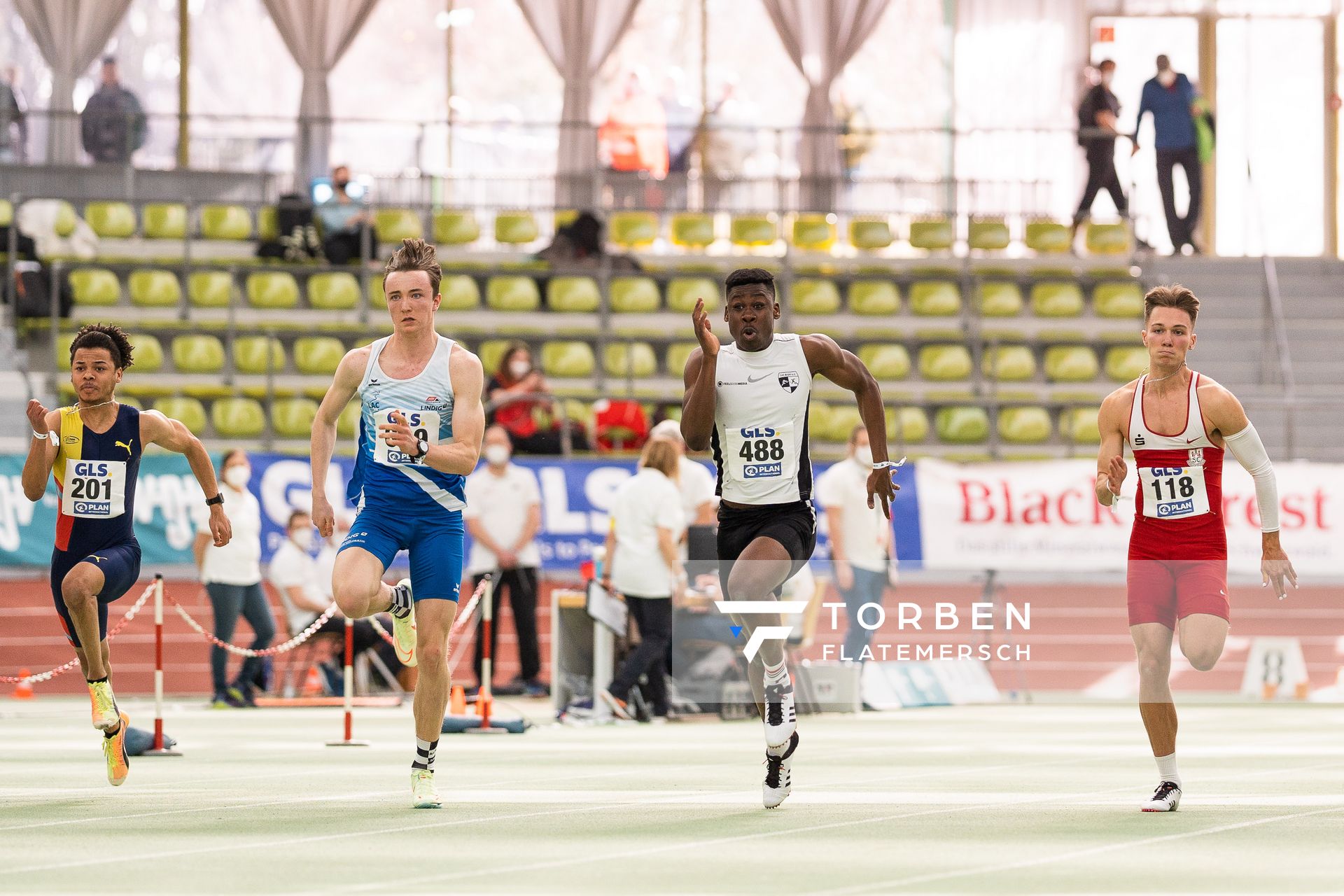 Chidera Onuoha (THC Bruehl) am 19.02.2022 waehrend der Deutsche Jugend-Hallenmeisterschaften U20 im Glaspalast in Sindelfingen