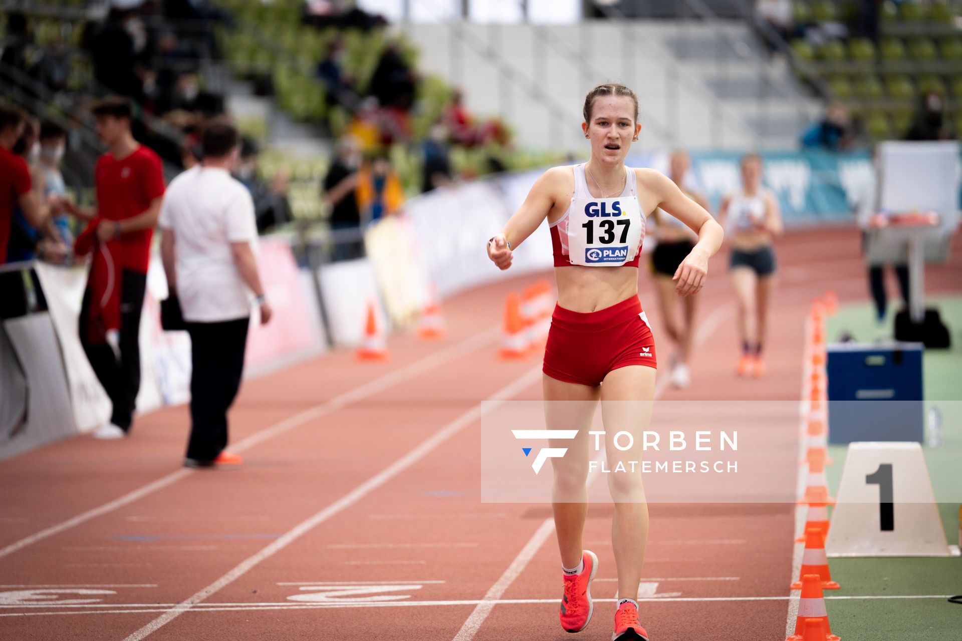 Lara Jolie Feigl (SC Potsdam) am 19.02.2022 waehrend der Deutsche Jugend-Hallenmeisterschaften U20 im Glaspalast in Sindelfingen