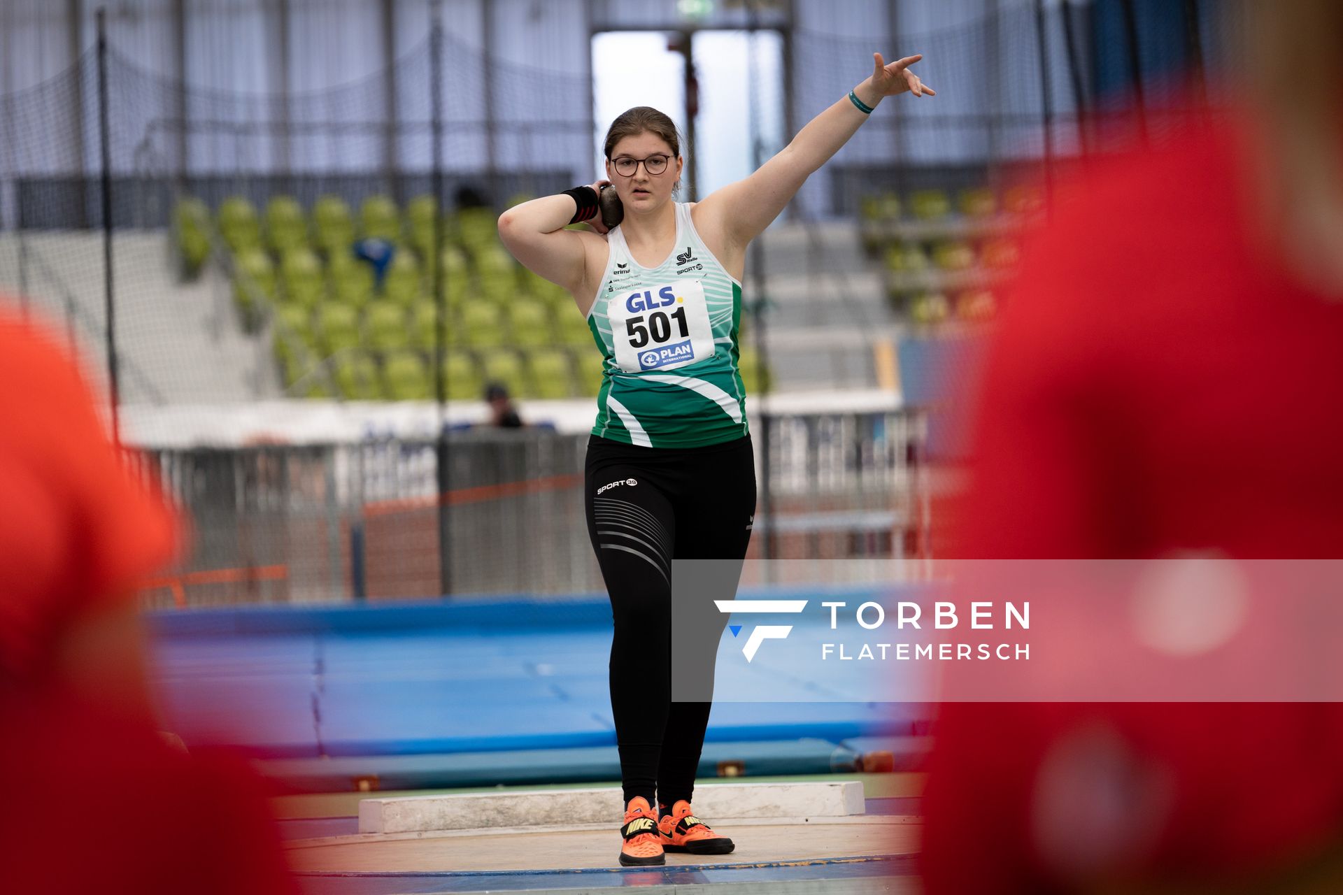 Anna Lena Piele (SV Halle) am 19.02.2022 waehrend der Deutsche Jugend-Hallenmeisterschaften U20 im Glaspalast in Sindelfingen