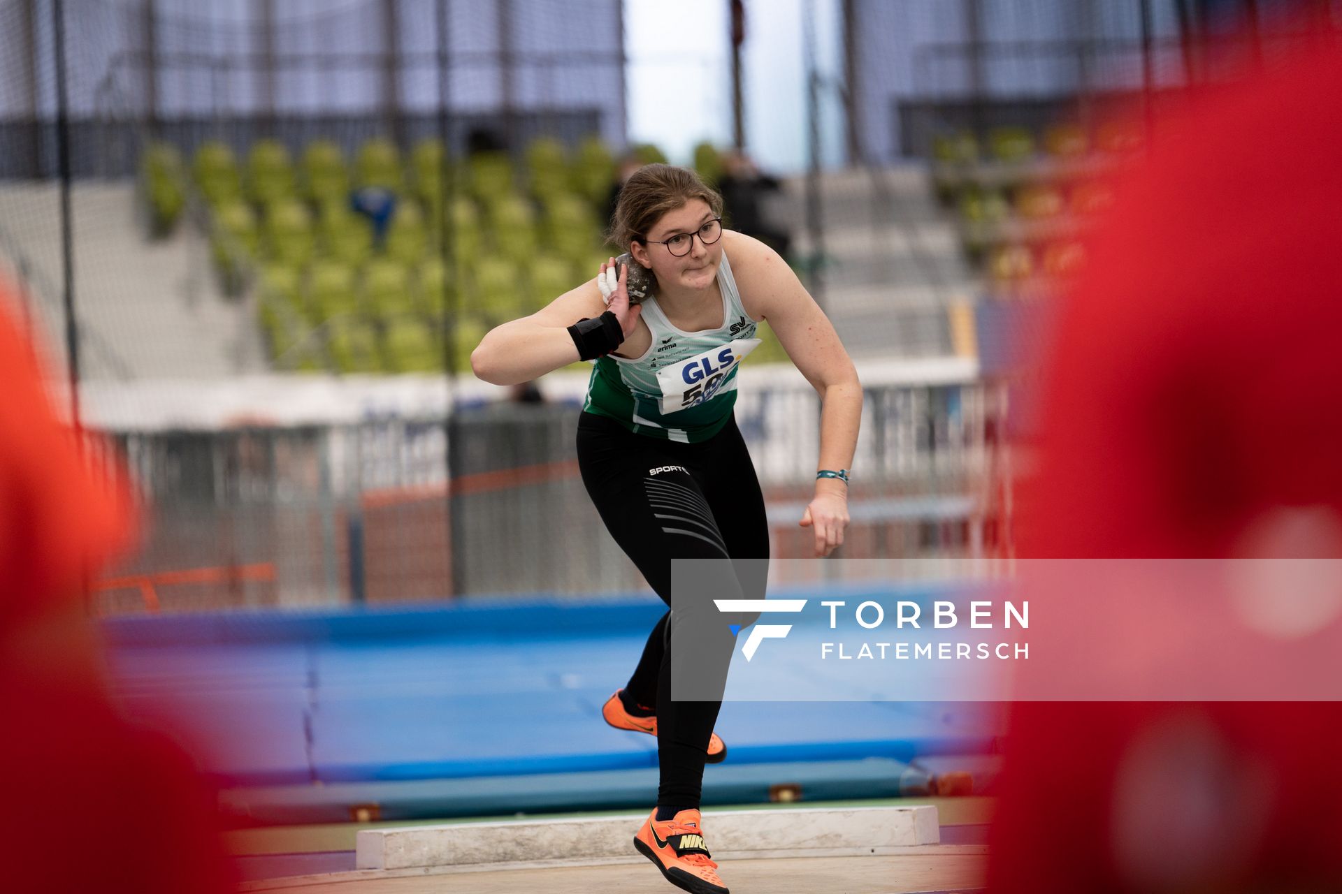 Anna Lena Piele (SV Halle) am 19.02.2022 waehrend der Deutsche Jugend-Hallenmeisterschaften U20 im Glaspalast in Sindelfingen