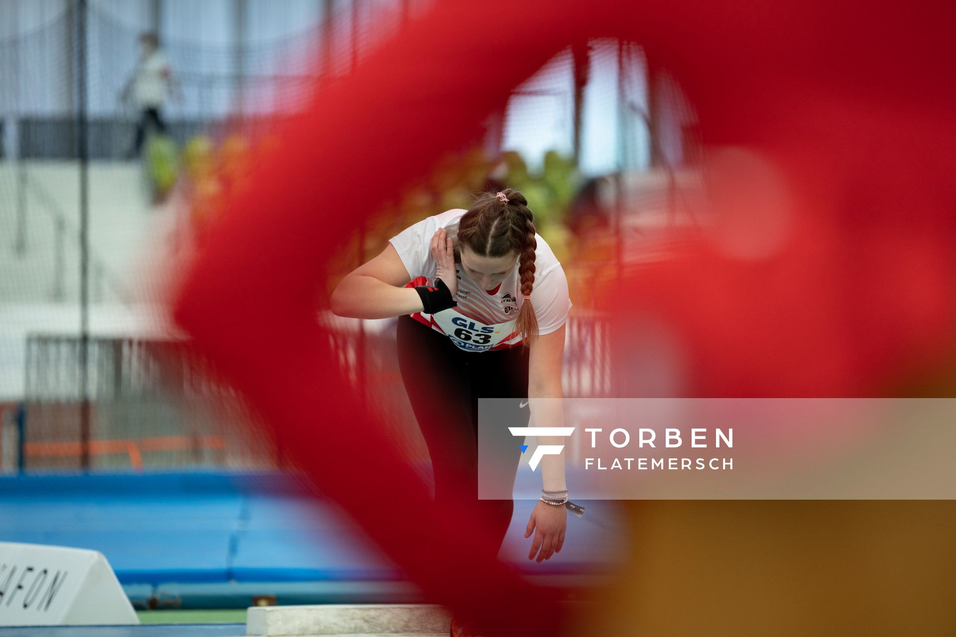 Lea Bork (LV 90 Erzgebirge) am 19.02.2022 waehrend der Deutsche Jugend-Hallenmeisterschaften U20 im Glaspalast in Sindelfingen