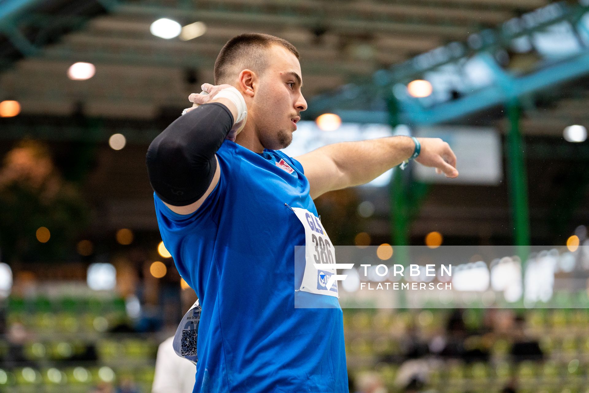 Tizian Lauria (VfL Sindelfingen) am 19.02.2022 waehrend der Deutsche Jugend-Hallenmeisterschaften U20 im Glaspalast in Sindelfingen