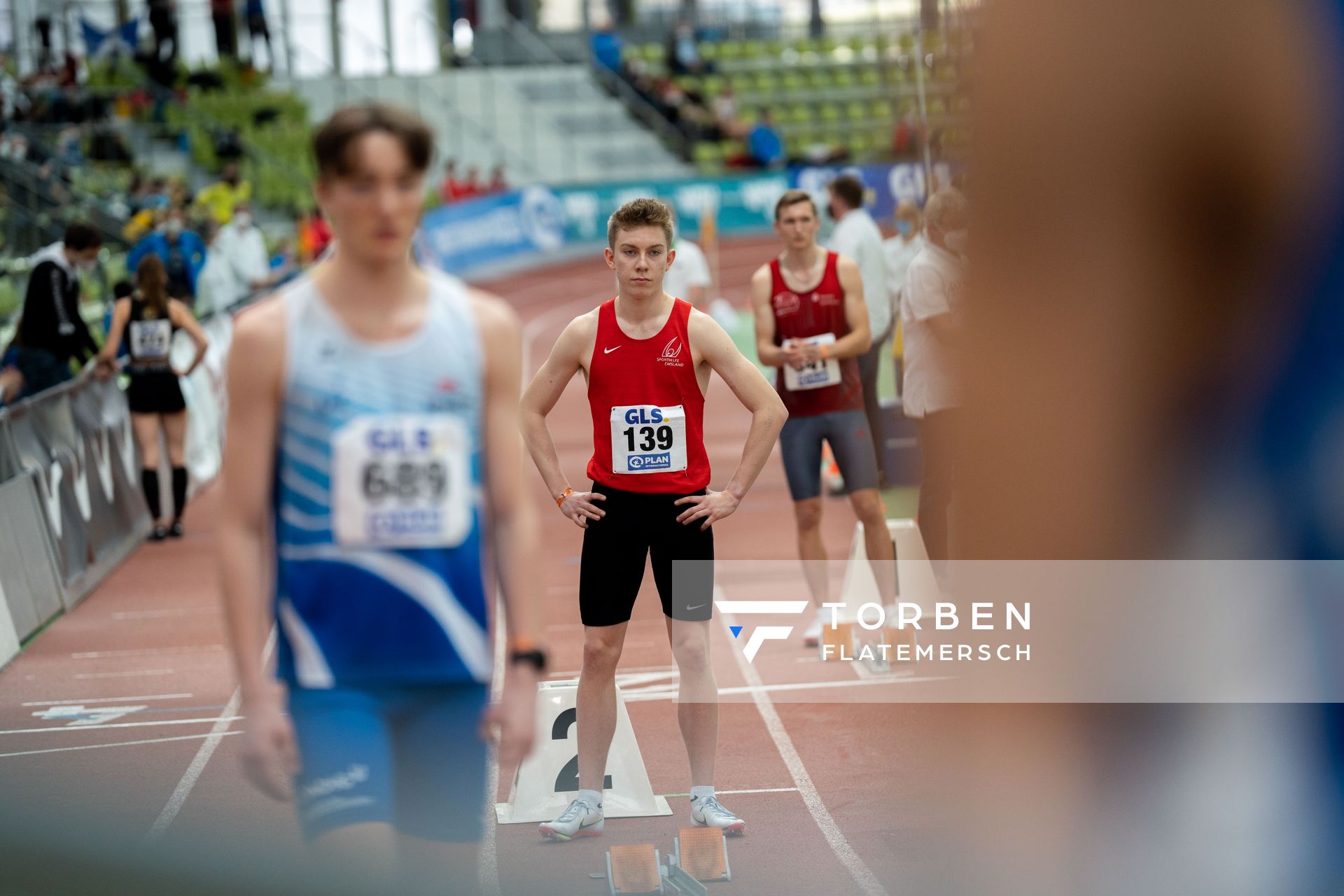 Thorben Finke (SV Sigiltra Soegel) am 20.02.2022 waehrend der Deutschen Jugend-Hallenmeisterschaften U20 im Glaspalast in Sindelfingen