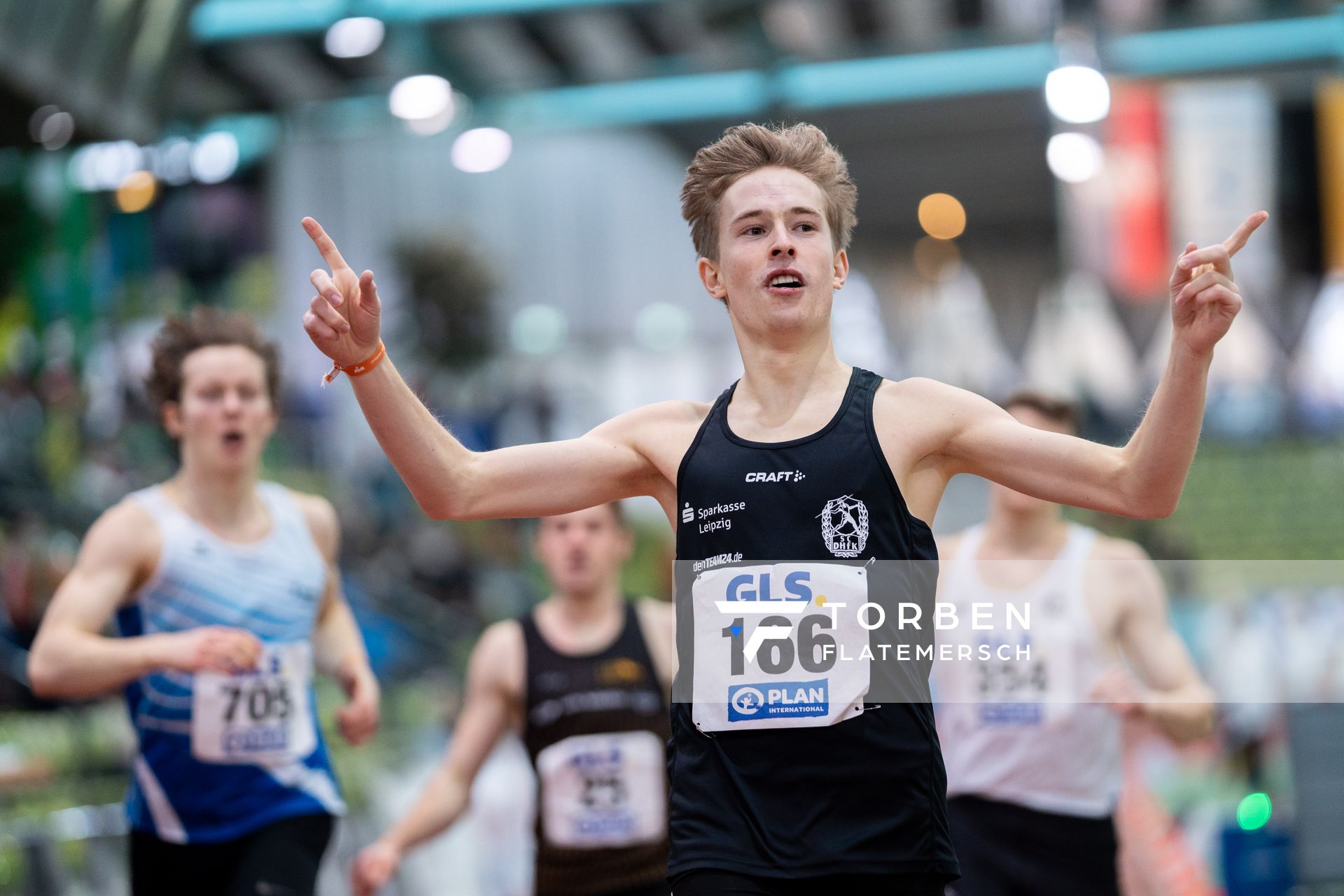 Louis Fuchs (SC DHfK Leipzig e.V.) am 20.02.2022 waehrend der Deutschen Jugend-Hallenmeisterschaften U20 im Glaspalast in Sindelfingen