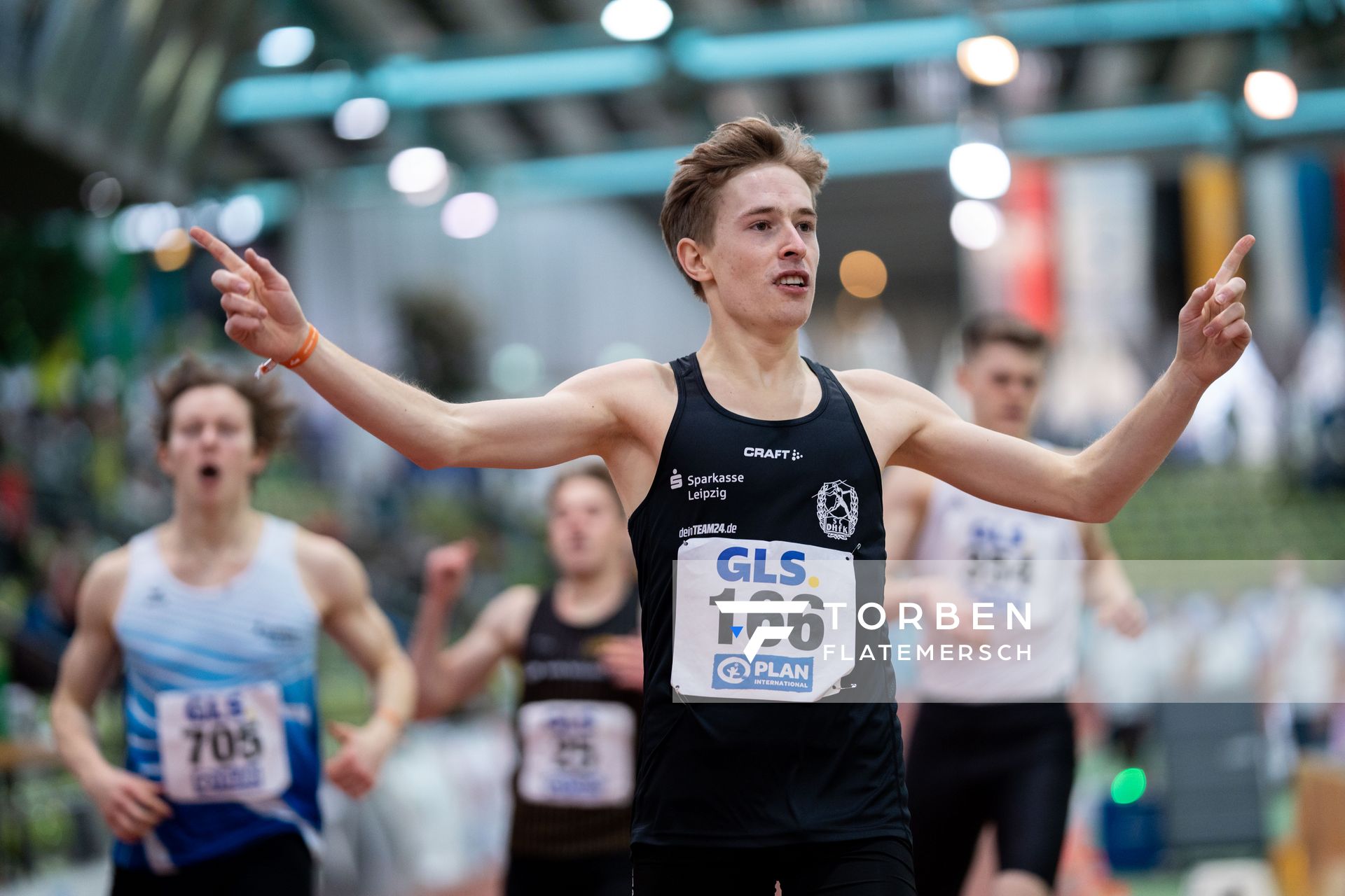 Louis Fuchs (SC DHfK Leipzig e.V.) am 20.02.2022 waehrend der Deutschen Jugend-Hallenmeisterschaften U20 im Glaspalast in Sindelfingen