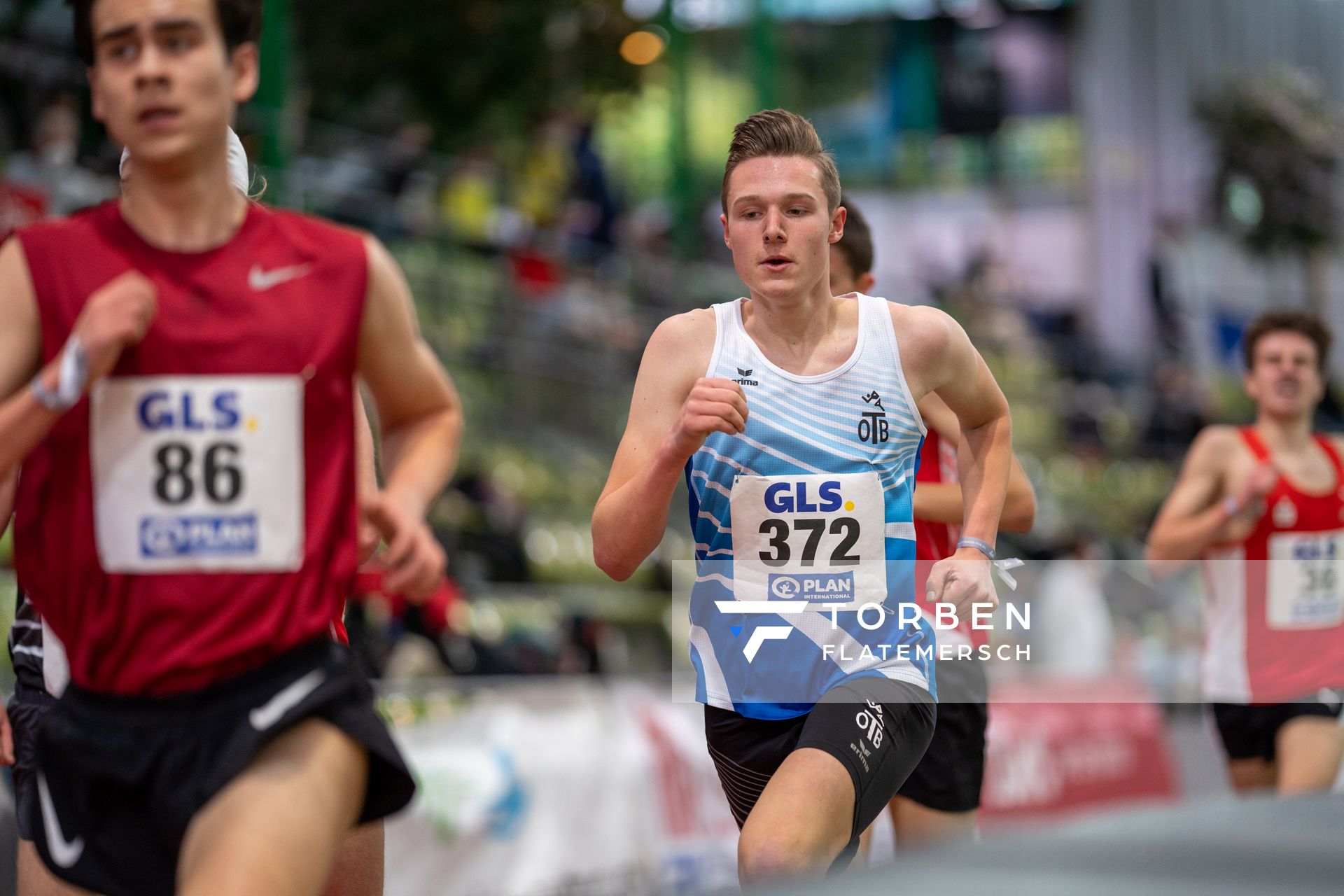 Jonas Kulgemeyer (OTB Osnabrueck) am 20.02.2022 waehrend der Deutschen Jugend-Hallenmeisterschaften U20 im Glaspalast in Sindelfingen