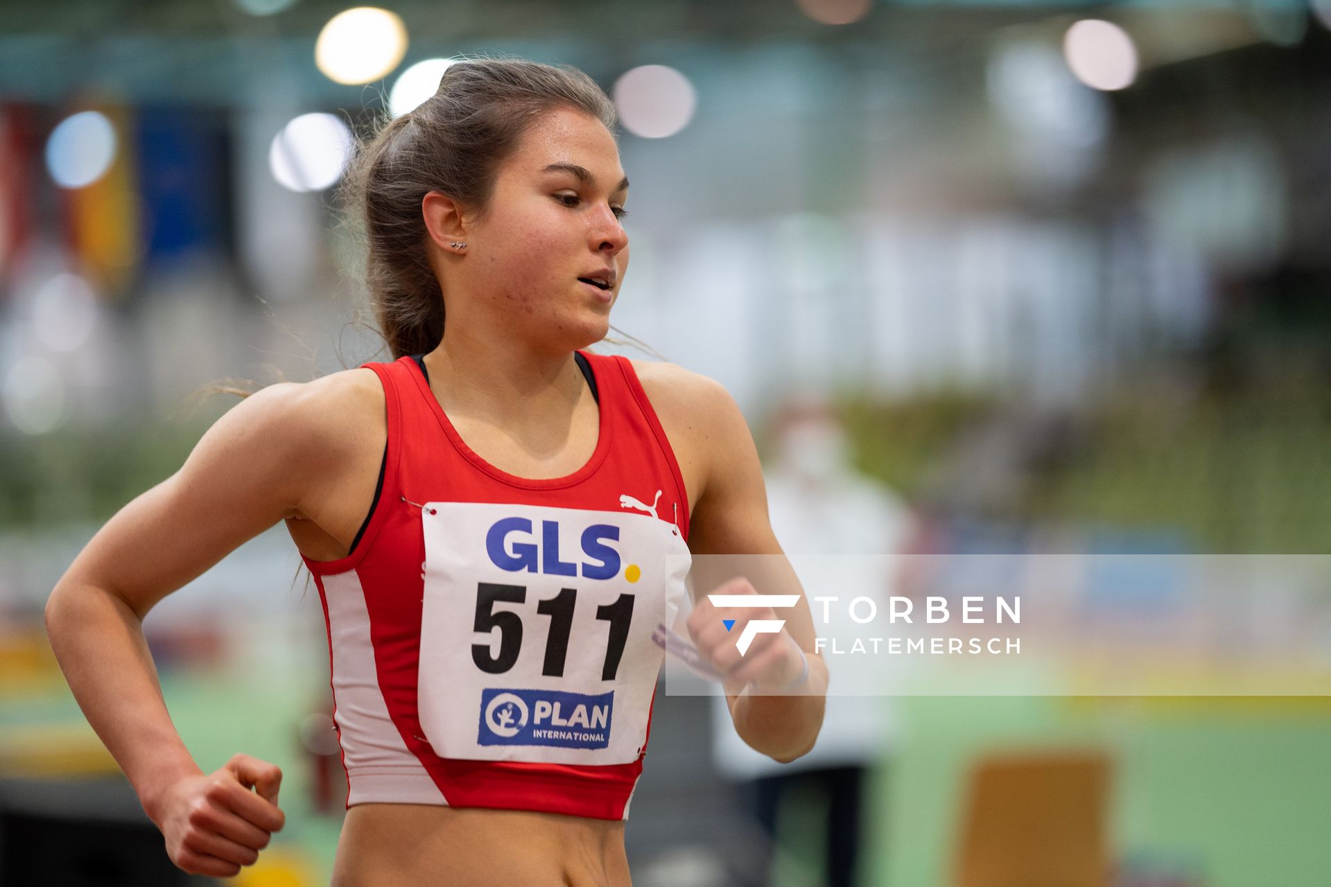 Johanna Pulte (SG Wenden) am 20.02.2022 waehrend der Deutschen Jugend-Hallenmeisterschaften U20 im Glaspalast in Sindelfingen