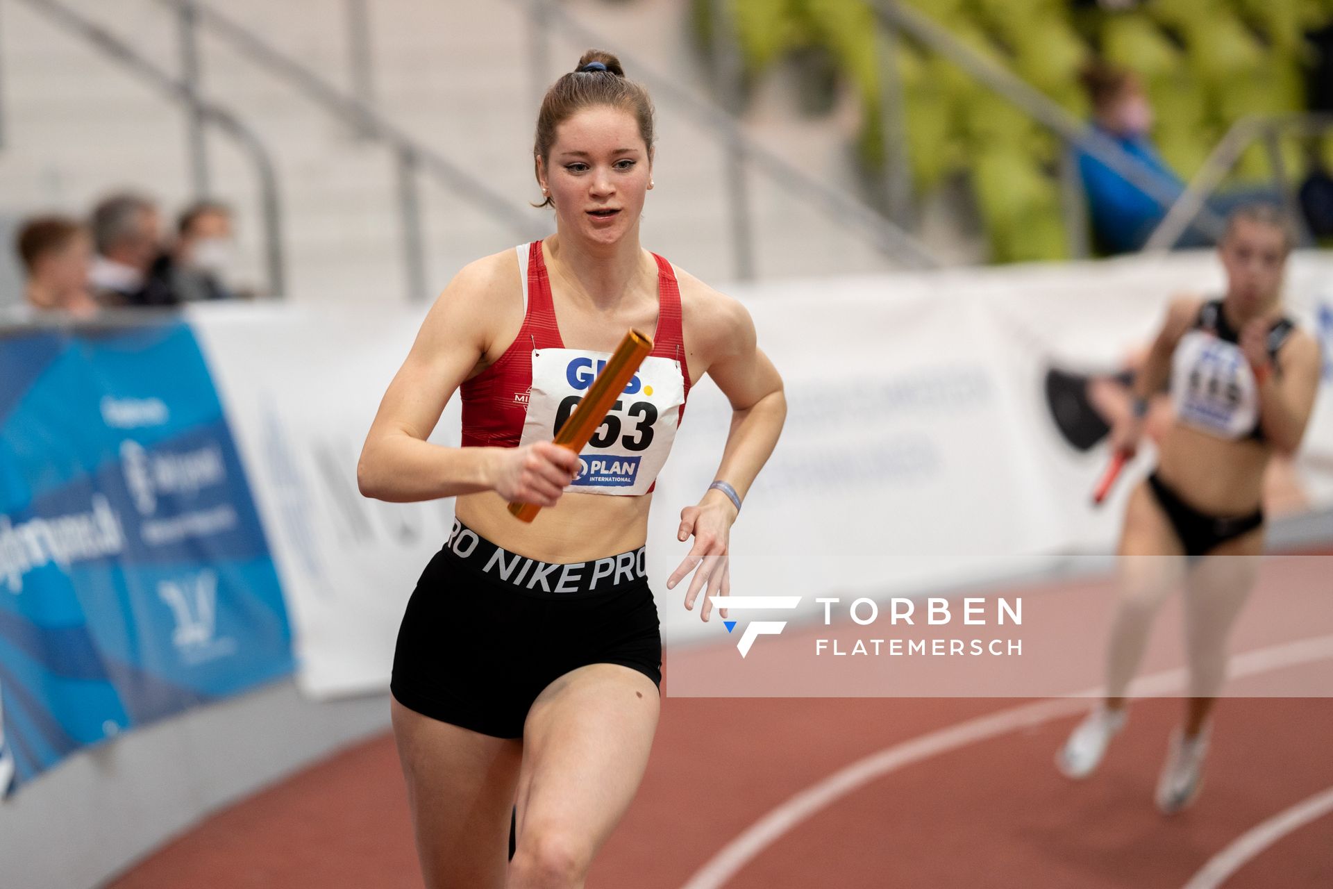 Lina Stolle (LG Braunschweig) am 20.02.2022 waehrend der Deutschen Jugend-Hallenmeisterschaften U20 im Glaspalast in Sindelfingen