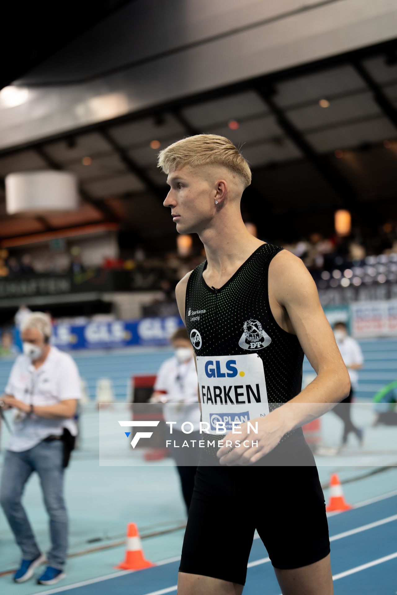 Robert Farken (SC DHfK Leipzig) am 26.02.2022 waehrend der Deutschen Leichtathletik-Hallenmeisterschaften (Tag 1) in der Quarterback Immobilien Arena in Leipzig