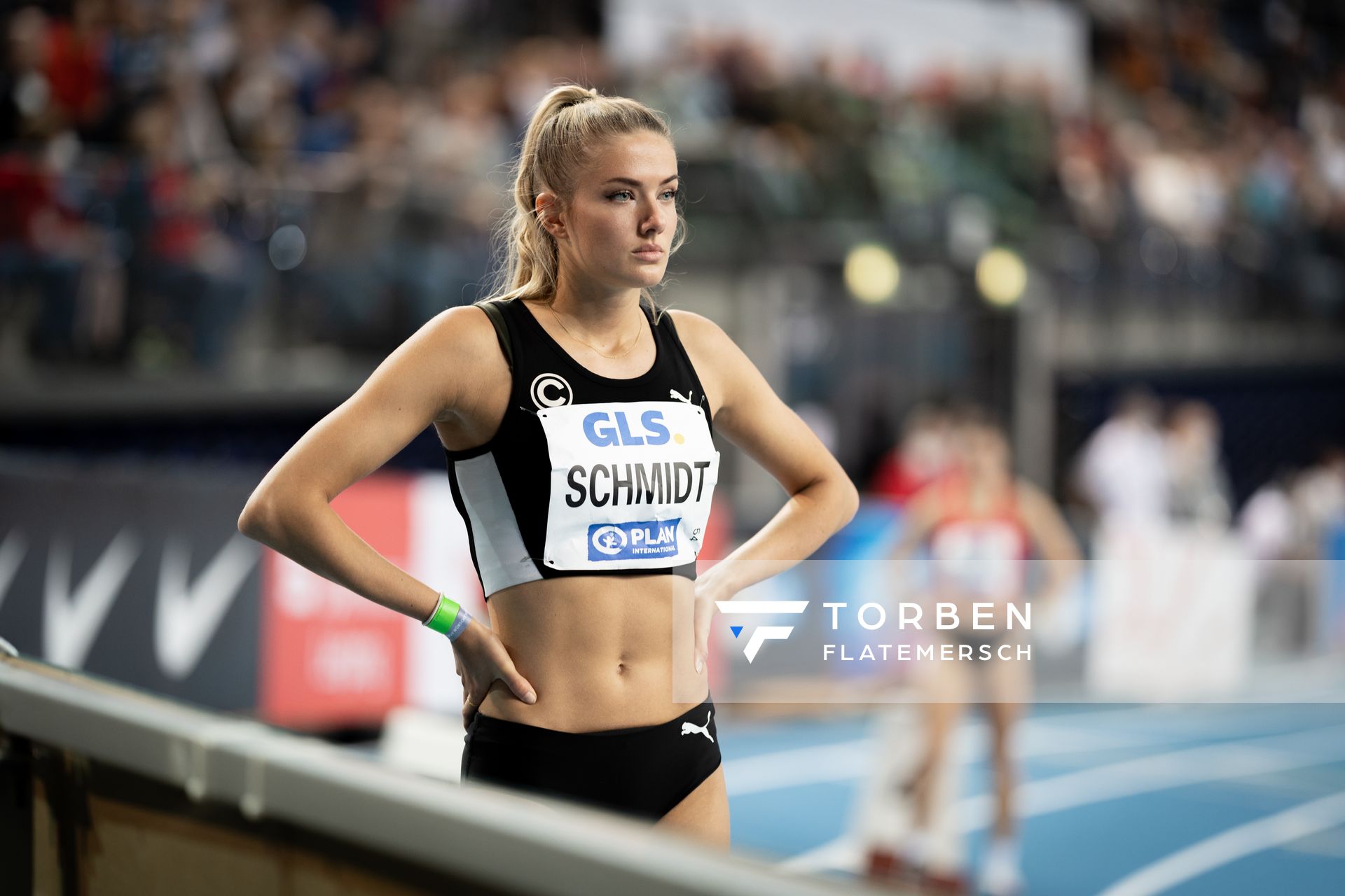 Alica Schmidt (SCC Berlin) am 26.02.2022 waehrend der Deutschen Leichtathletik-Hallenmeisterschaften (Tag 1) in der Quarterback Immobilien Arena in Leipzig