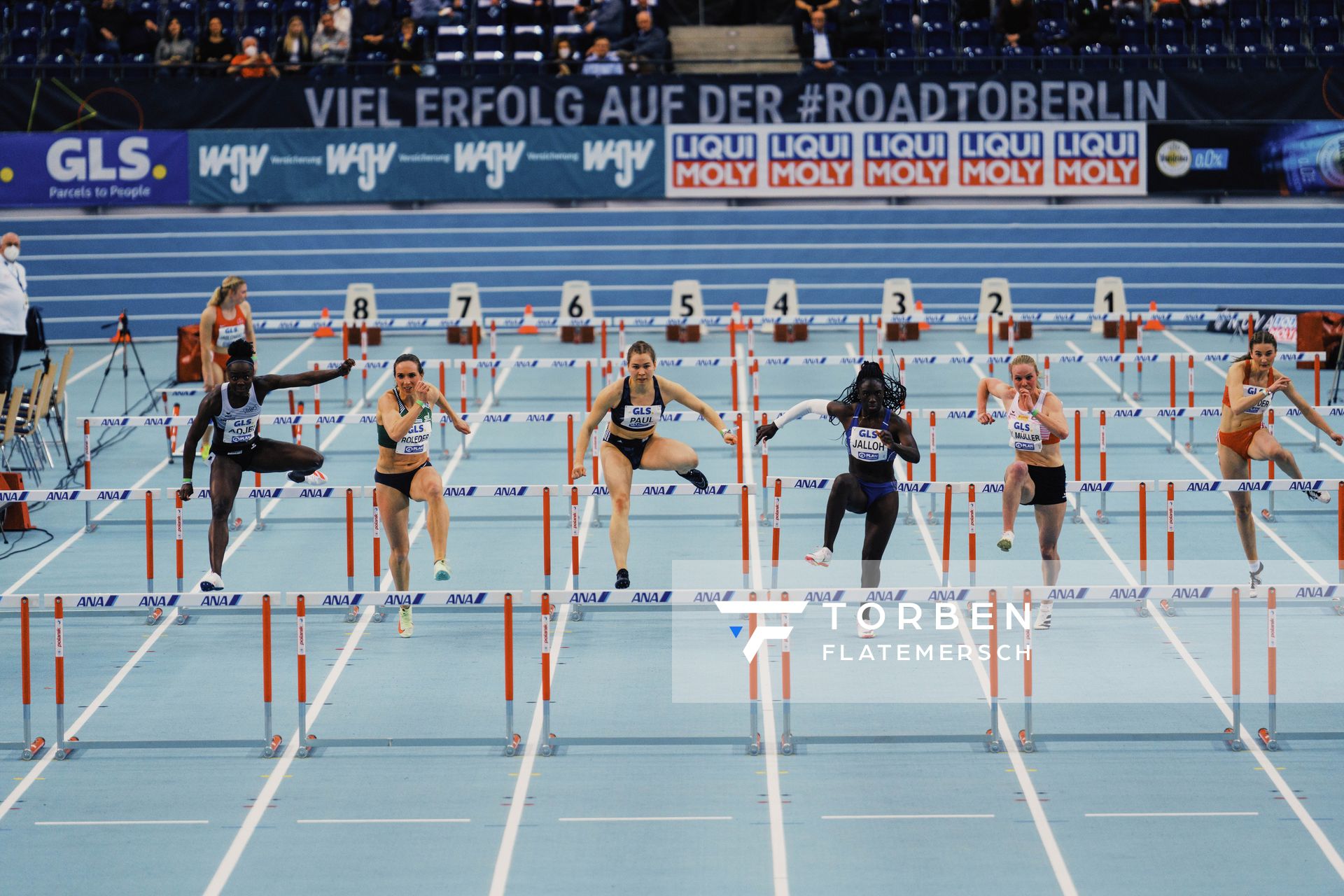 Johanna Paul (Hannover 96) am 26.02.2022 waehrend der Deutschen Leichtathletik-Hallenmeisterschaften (Tag 1) in der Quarterback Immobilien Arena in Leipzig