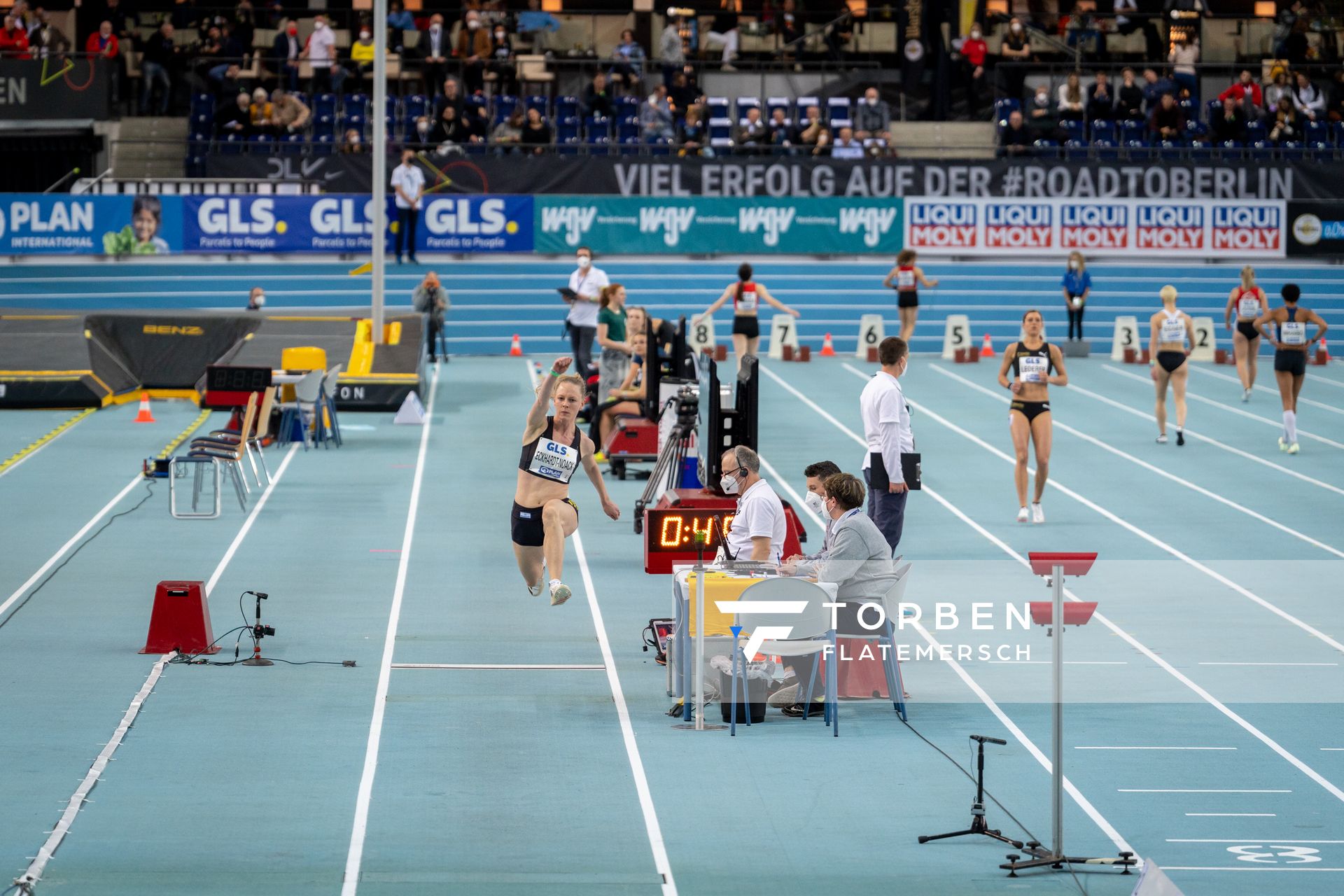 Neele Eckhardt-Noack (LG Goettingen) am 26.02.2022 waehrend der Deutschen Leichtathletik-Hallenmeisterschaften (Tag 1) in der Quarterback Immobilien Arena in Leipzig