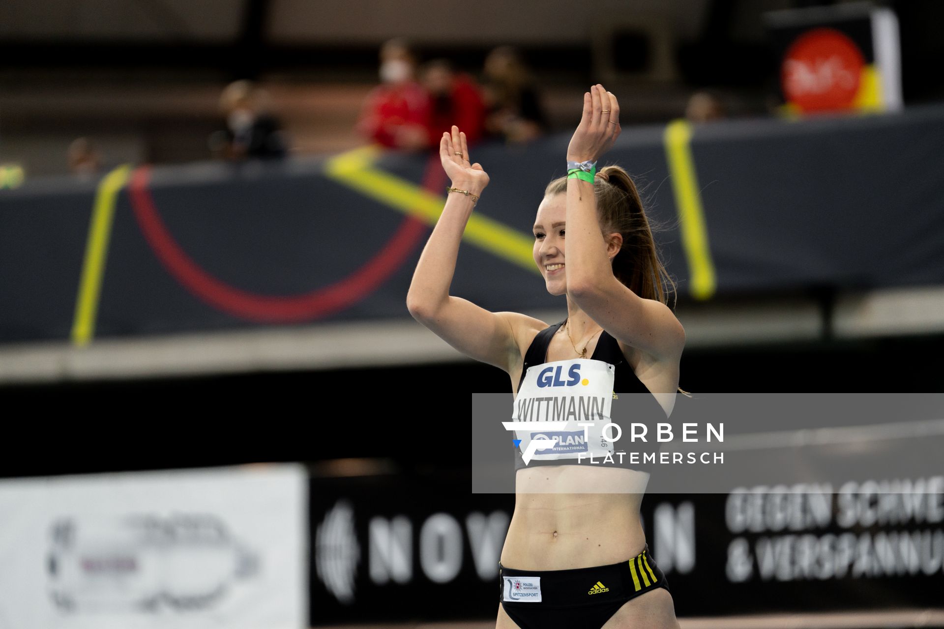 Kira Wittmann (LG Goettingen) am 26.02.2022 waehrend der Deutschen Leichtathletik-Hallenmeisterschaften (Tag 1) in der Quarterback Immobilien Arena in Leipzig