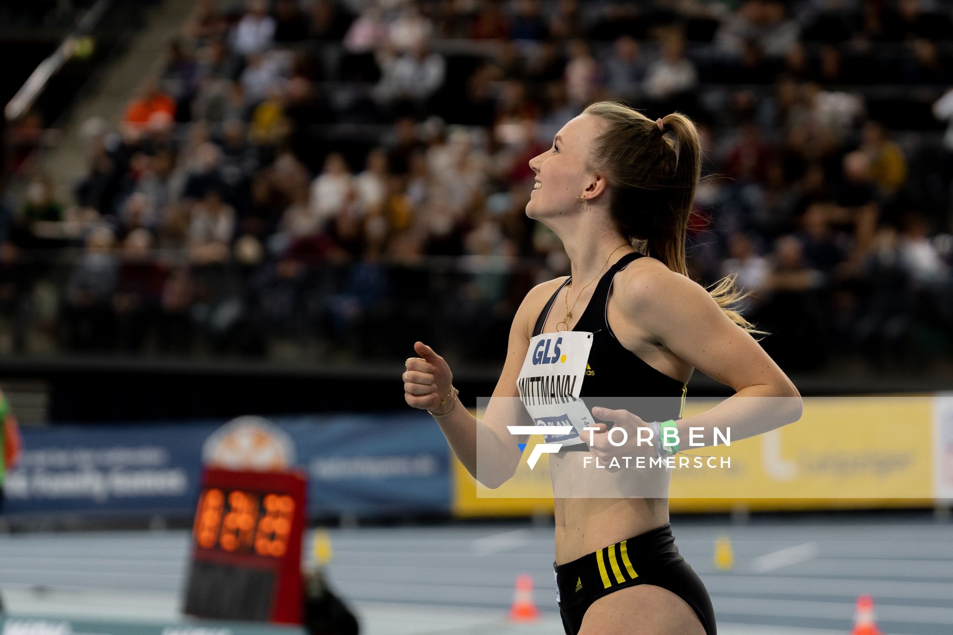 Kira Wittmann (LG Goettingen) am 26.02.2022 waehrend der Deutschen Leichtathletik-Hallenmeisterschaften (Tag 1) in der Quarterback Immobilien Arena in Leipzig