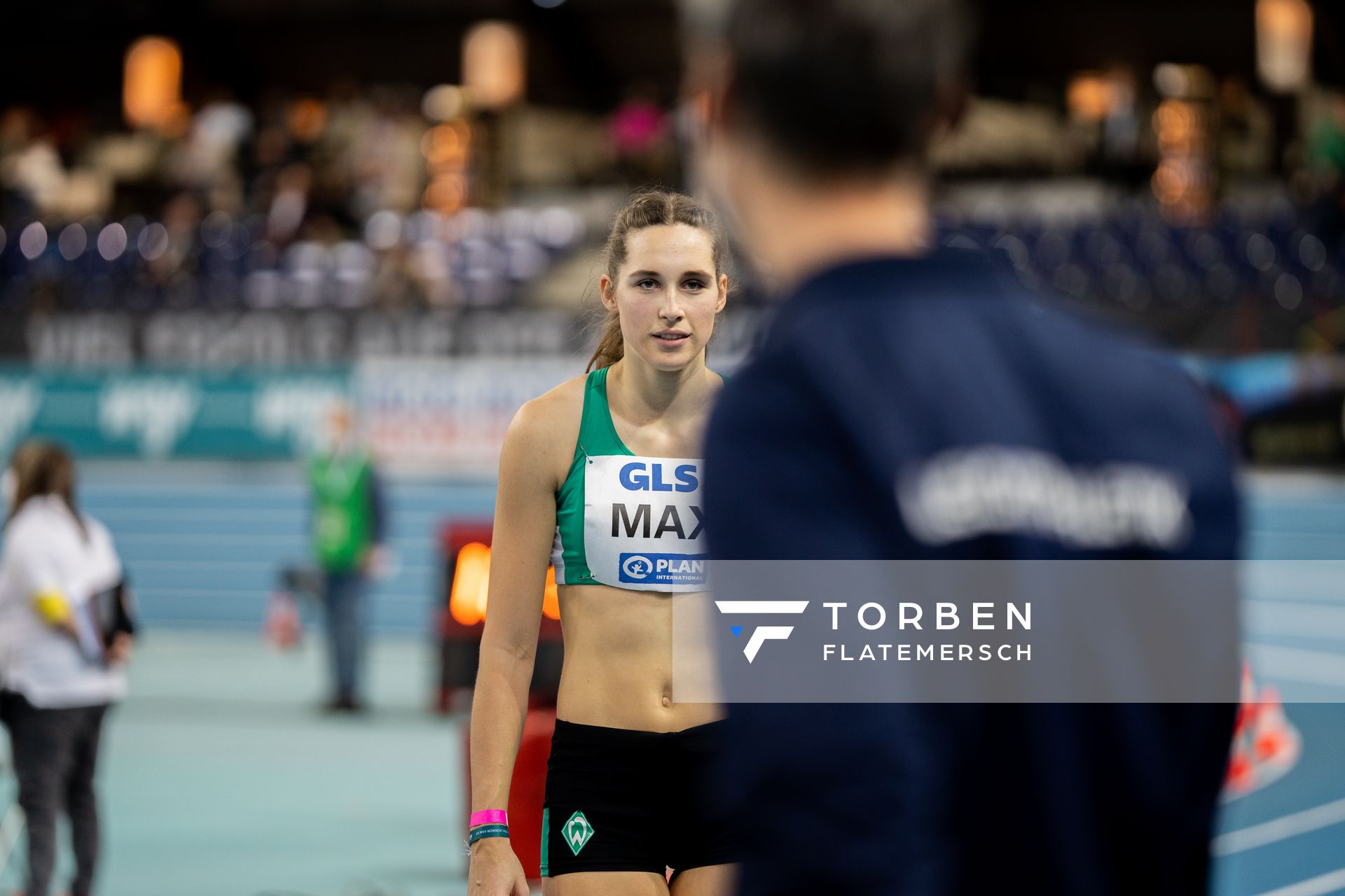 Mareike Max (SV Werder Bremen) am 27.02.2022 waehrend der Deutschen Leichtathletik-Hallenmeisterschaften (Tag 2) in der Quarterback Immobilien Arena in Leipzig