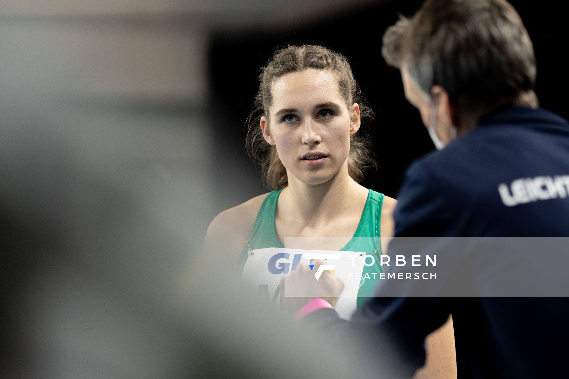 Mareike Max (SV Werder Bremen) am 27.02.2022 waehrend der Deutschen Leichtathletik-Hallenmeisterschaften (Tag 2) in der Quarterback Immobilien Arena in Leipzig