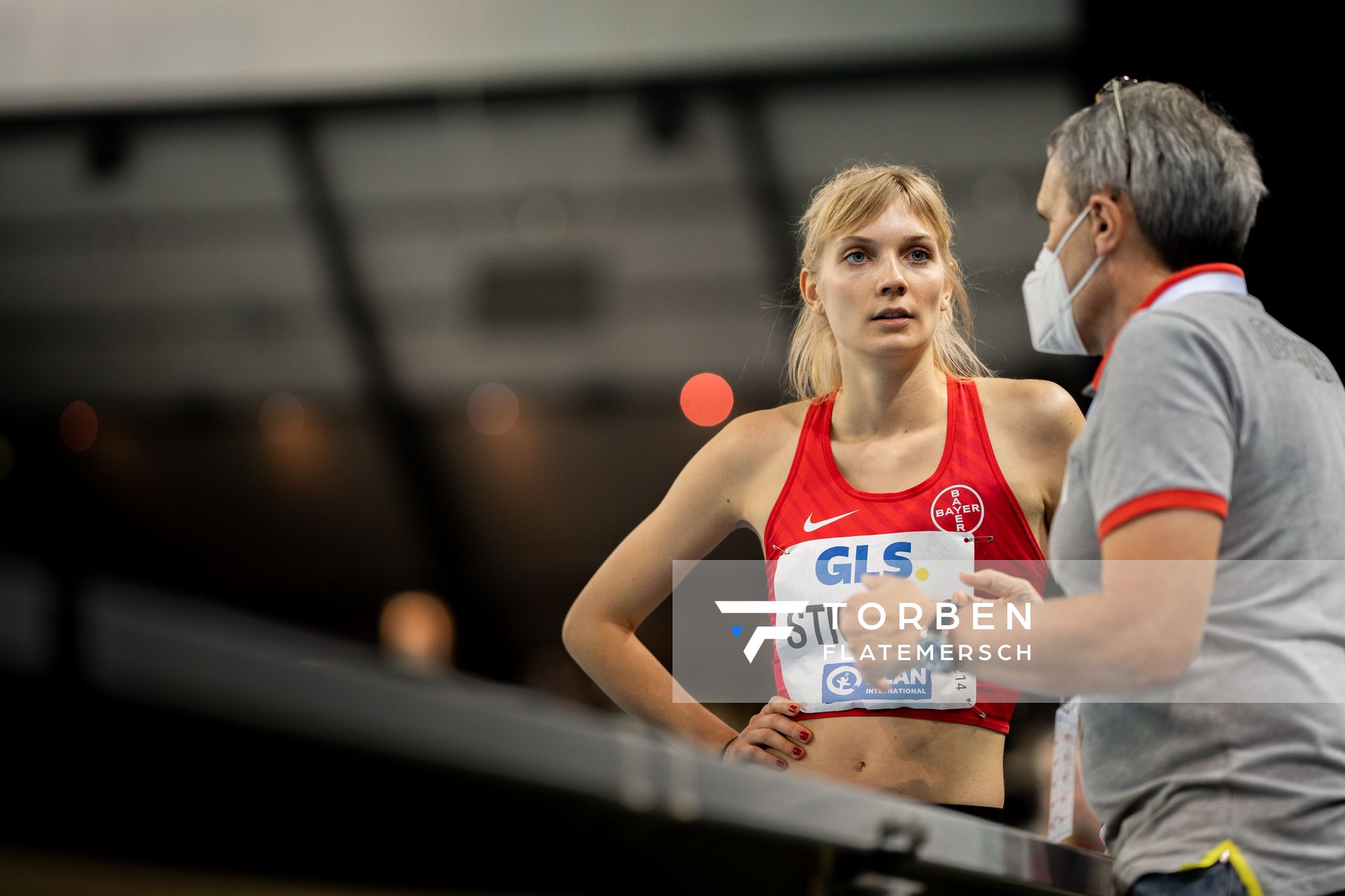 Bianca Stichling (TSV Bayer 04 Leverkusen) am 27.02.2022 waehrend der Deutschen Leichtathletik-Hallenmeisterschaften (Tag 2) in der Quarterback Immobilien Arena in Leipzig