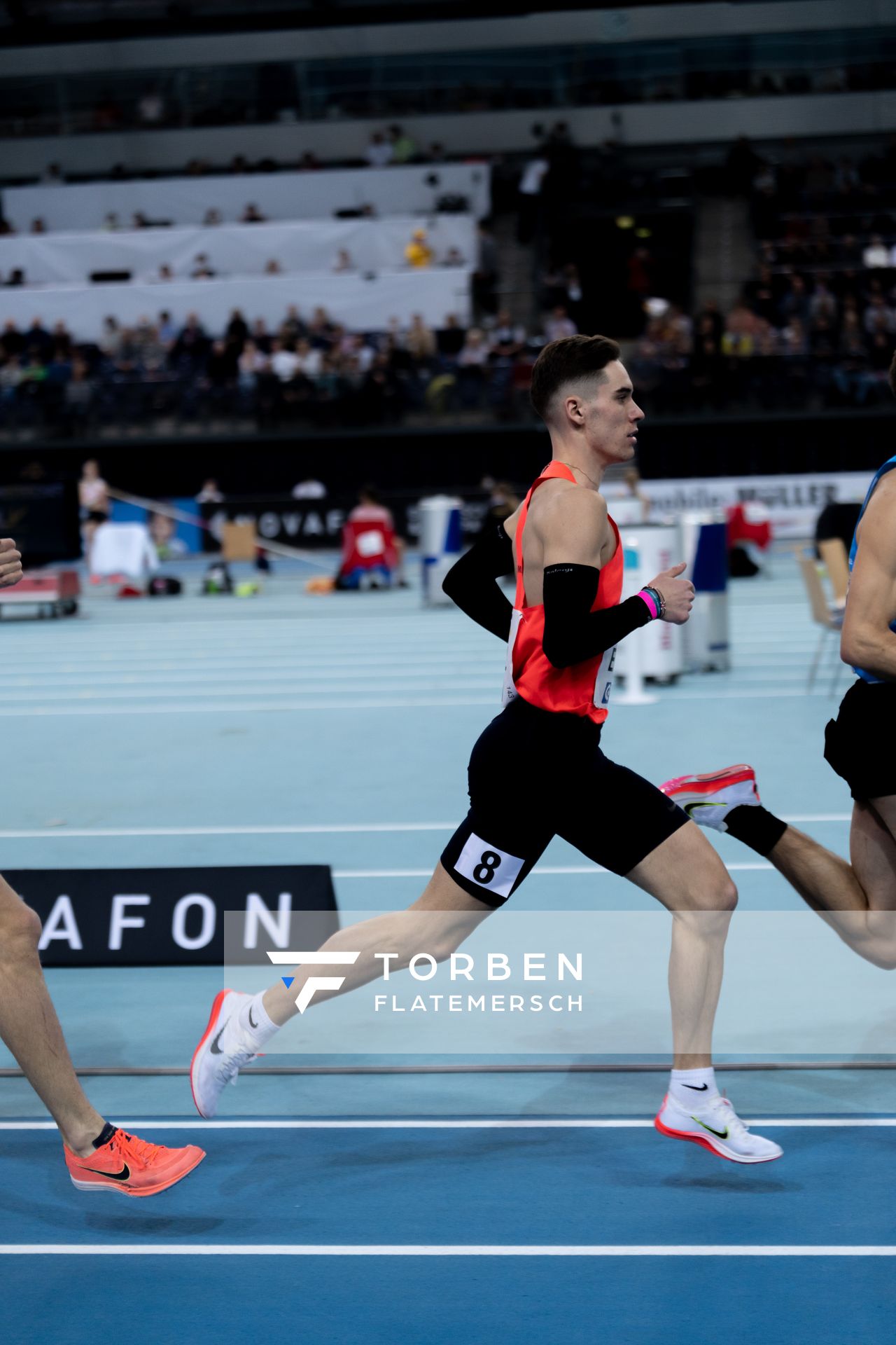 Felix Ebel (Emder Laufgemeinschaft) am 27.02.2022 waehrend der Deutschen Leichtathletik-Hallenmeisterschaften (Tag 2) in der Quarterback Immobilien Arena in Leipzig