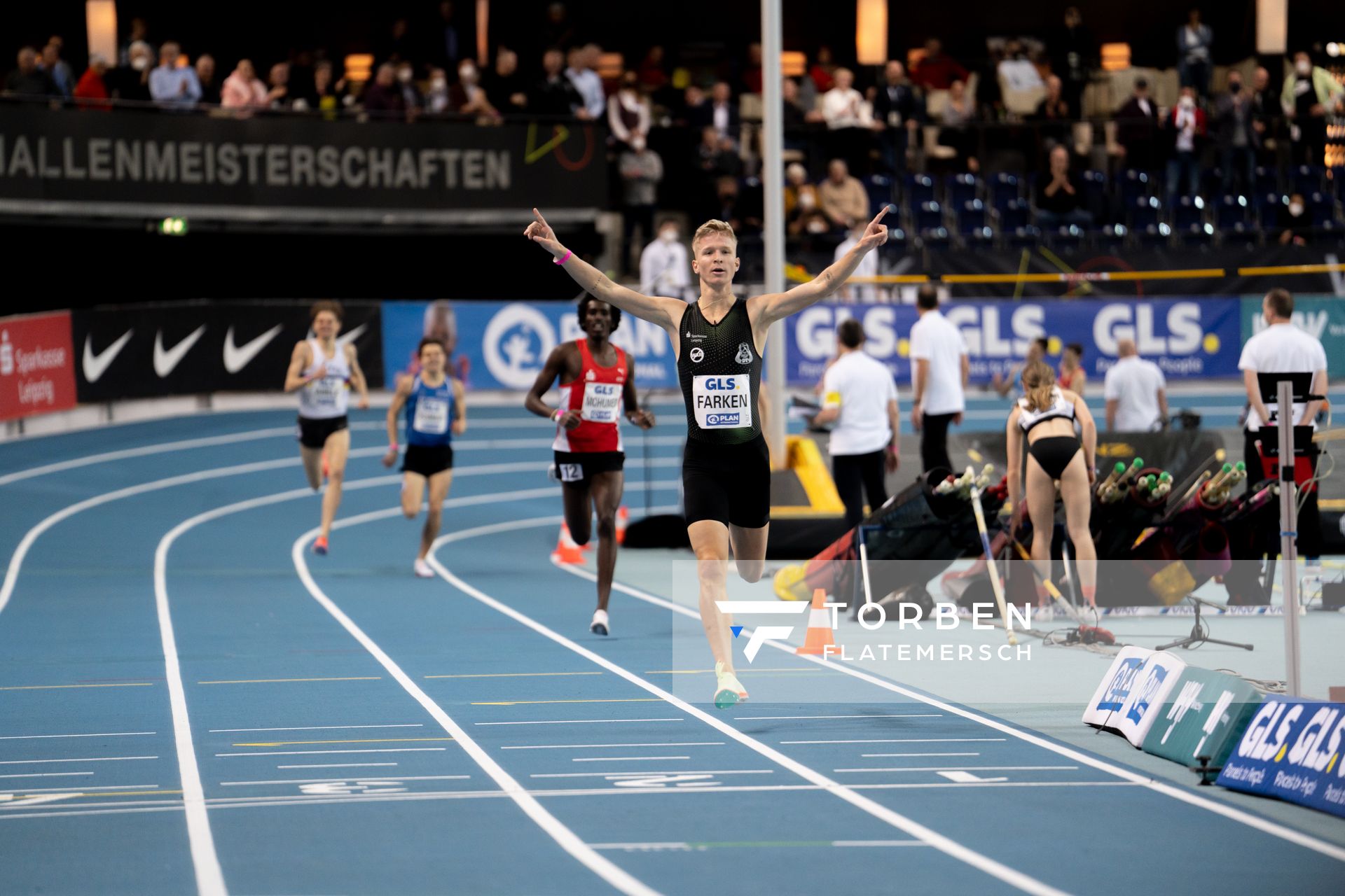 Robert Farken (SC DHfK Leipzig) am 27.02.2022 waehrend der Deutschen Leichtathletik-Hallenmeisterschaften (Tag 2) in der Quarterback Immobilien Arena in Leipzig