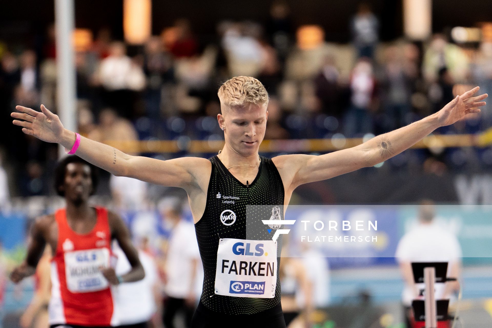 Robert Farken (SC DHfK Leipzig) am 27.02.2022 waehrend der Deutschen Leichtathletik-Hallenmeisterschaften (Tag 2) in der Quarterback Immobilien Arena in Leipzig