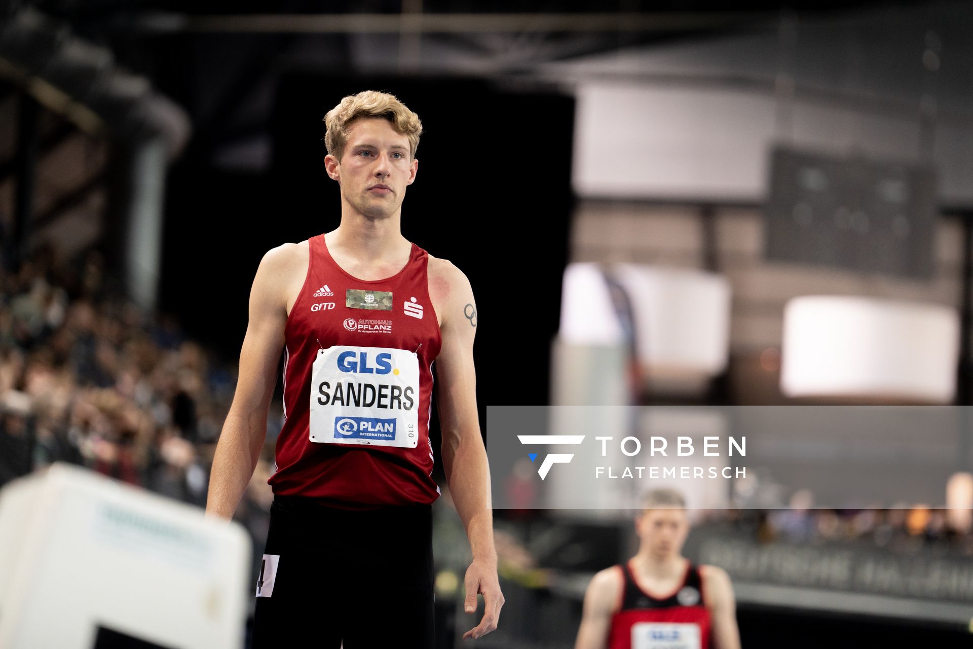 Manuel Sanders (LG Olympia Dortmund) im 400m Finale am 27.02.2022 waehrend der Deutschen Leichtathletik-Hallenmeisterschaften (Tag 2) in der Quarterback Immobilien Arena in Leipzig