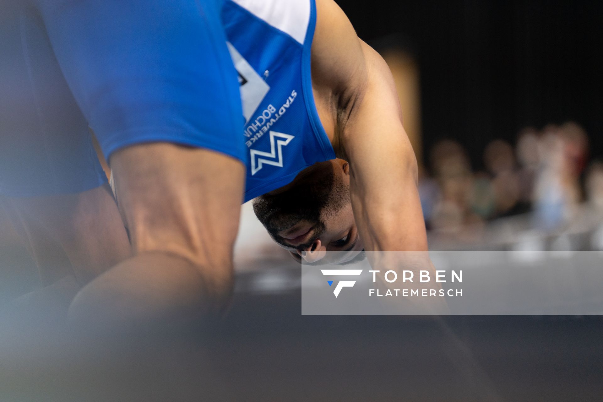Patrick Schneider (TV Wattenscheid 01) im 400m Finale am 27.02.2022 waehrend der Deutschen Leichtathletik-Hallenmeisterschaften (Tag 2) in der Quarterback Immobilien Arena in Leipzig