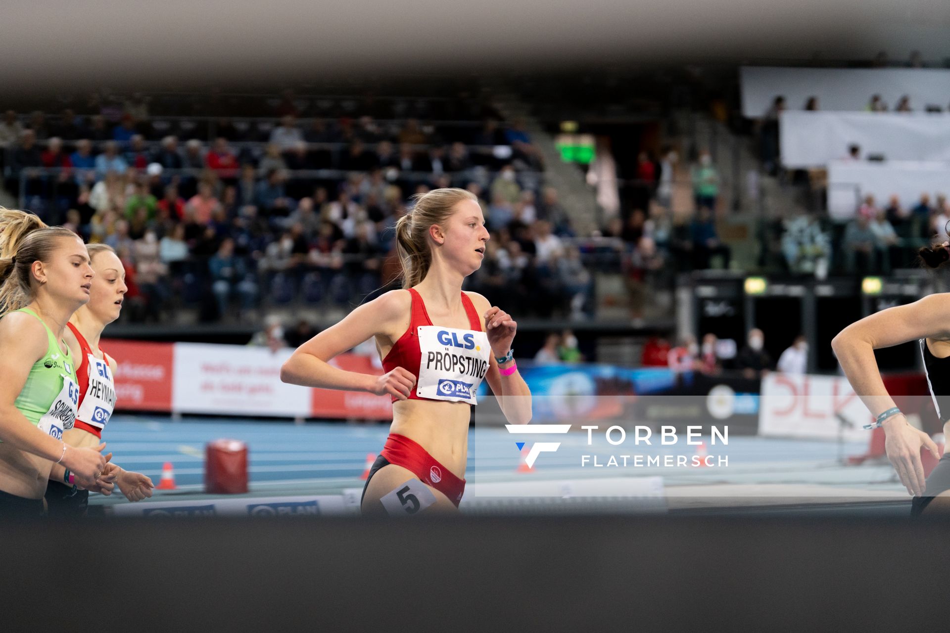 Marie Proepsting (VfL Eintracht Hannover) am 27.02.2022 waehrend der Deutschen Leichtathletik-Hallenmeisterschaften (Tag 2) in der Quarterback Immobilien Arena in Leipzig
