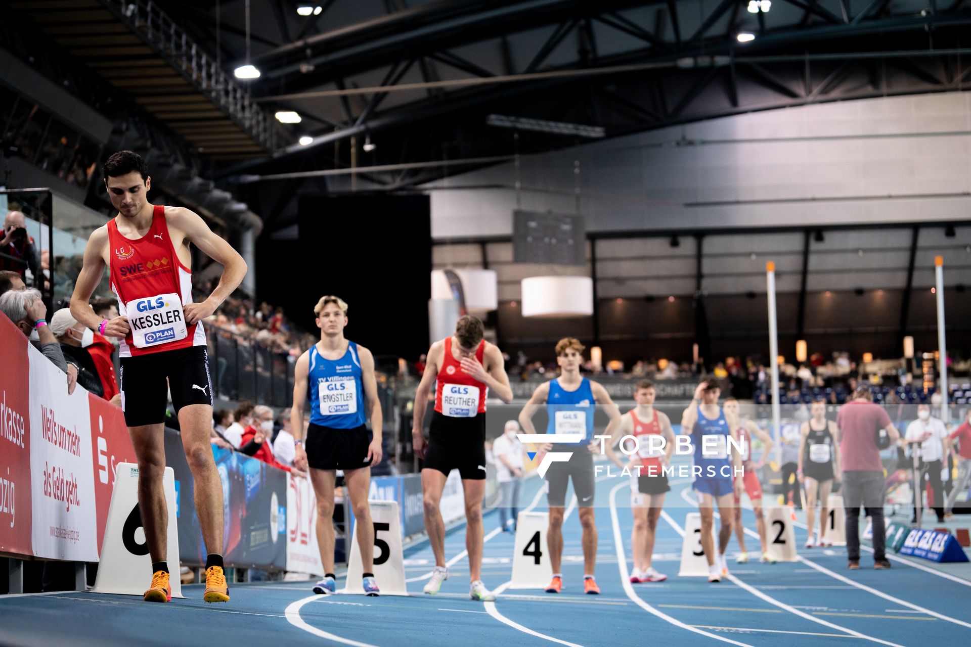 Christoph Kessler (LG Region Karlsruhe) am 27.02.2022 waehrend der Deutschen Leichtathletik-Hallenmeisterschaften (Tag 2) in der Quarterback Immobilien Arena in Leipzig