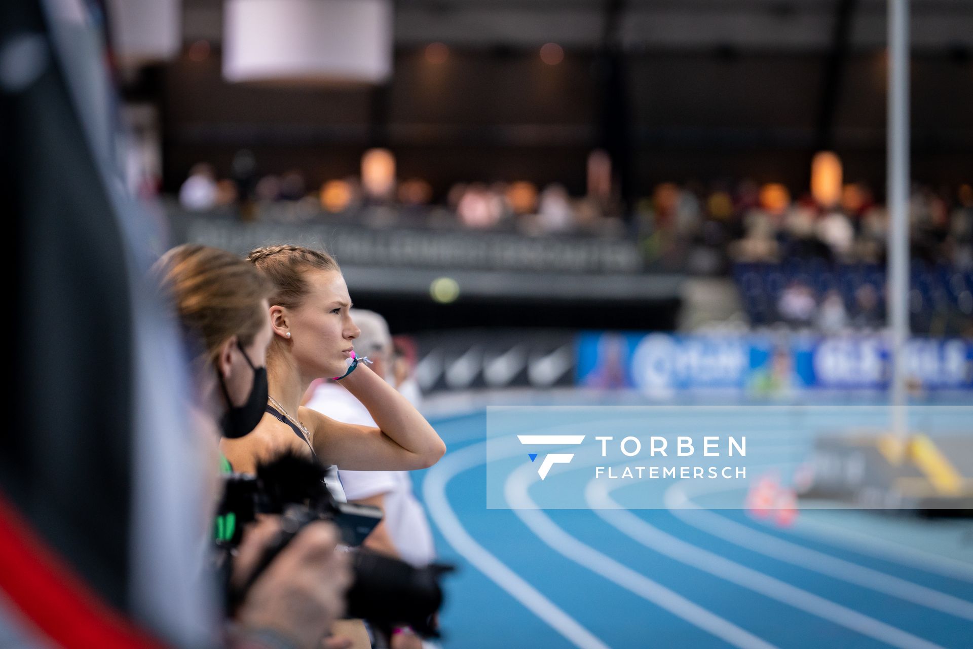 Merle Homeier (LG Goettingen) am 27.02.2022 waehrend der Deutschen Leichtathletik-Hallenmeisterschaften (Tag 2) in der Quarterback Immobilien Arena in Leipzig
