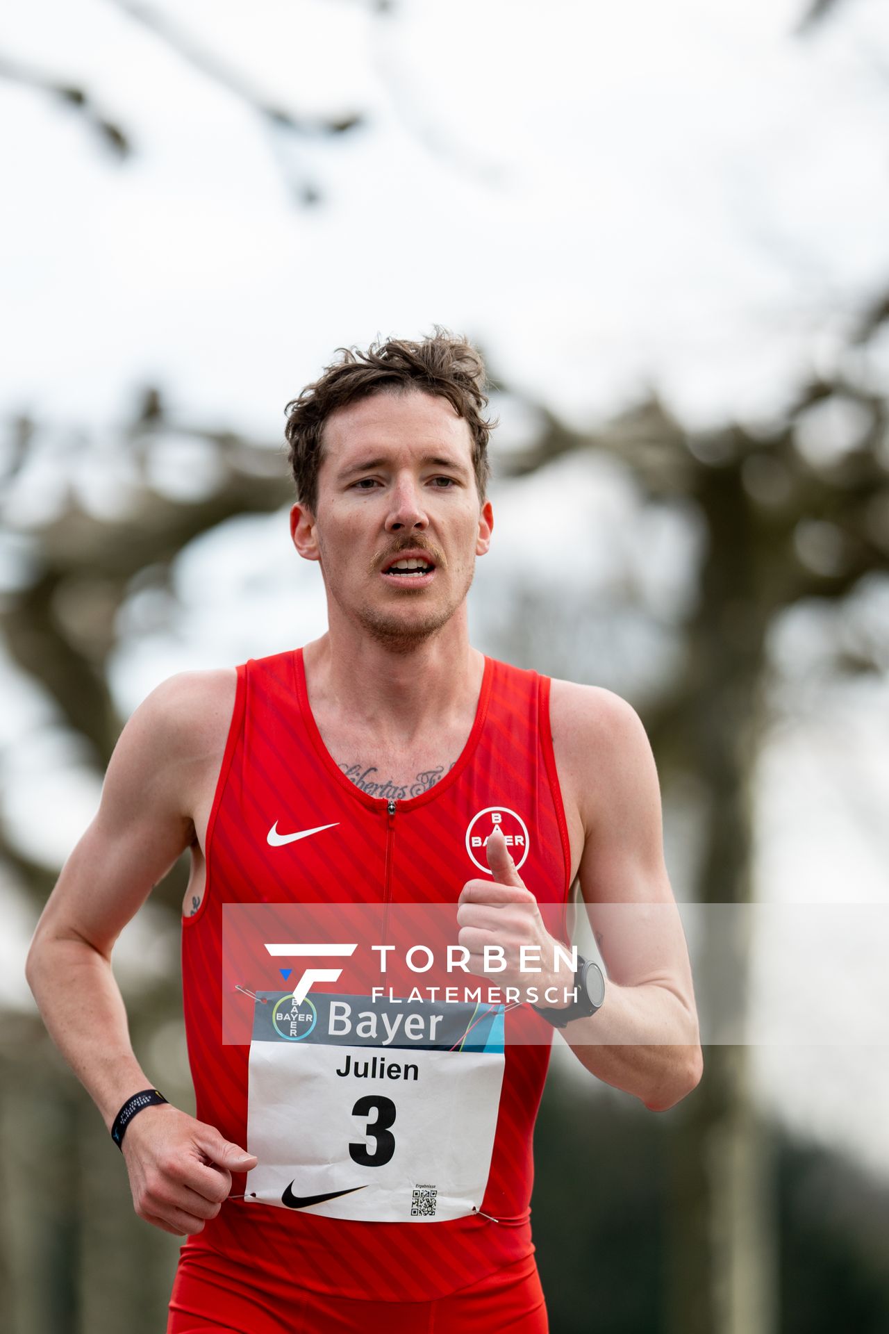 Julien Jeandrée (TSV Bayer 04 Leverkusen) am 06.03.2022 beim „Rund um das Bayer-Kreuz“ in Leverkusen