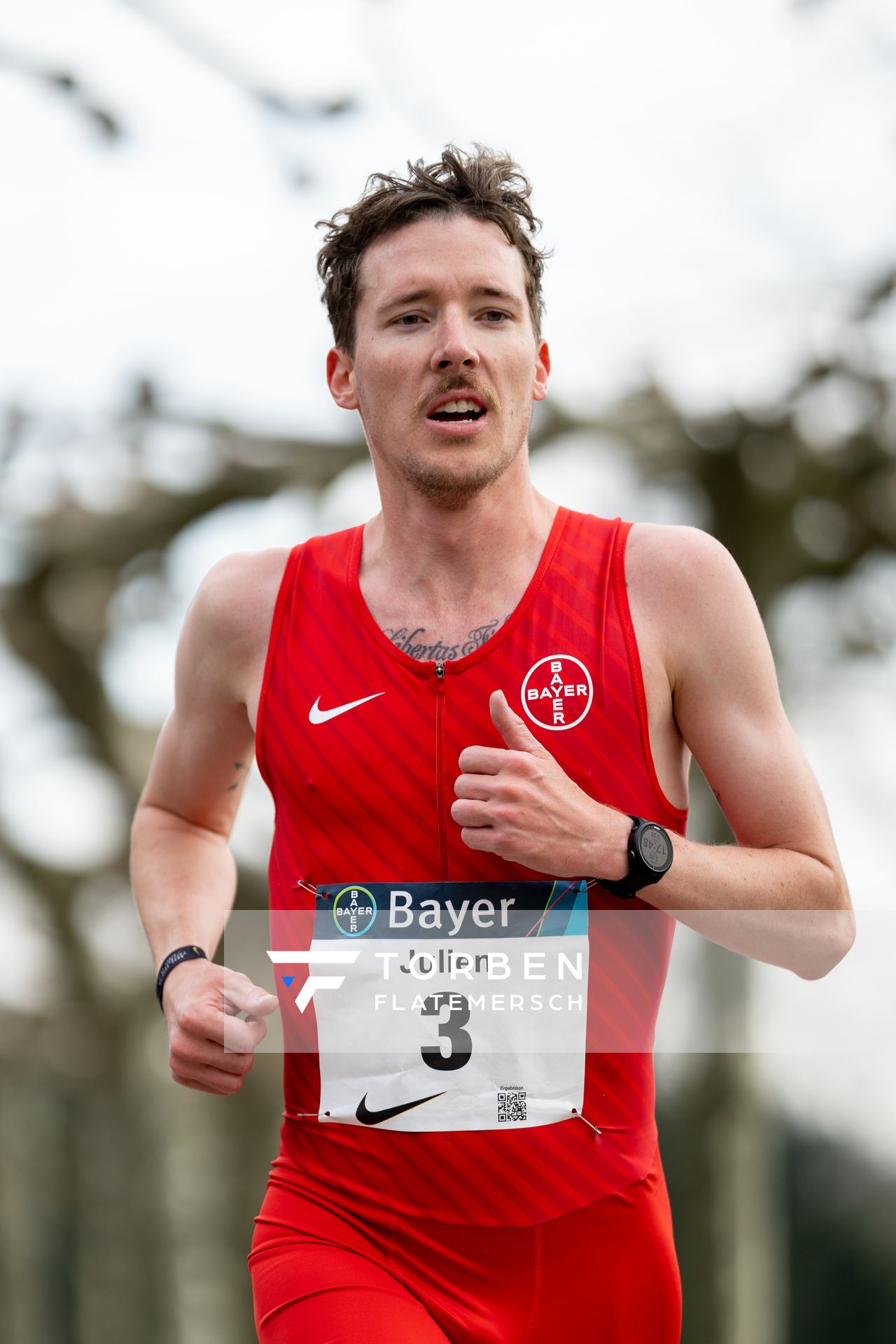 Julien Jeandrée (TSV Bayer 04 Leverkusen) am 06.03.2022 beim „Rund um das Bayer-Kreuz“ in Leverkusen