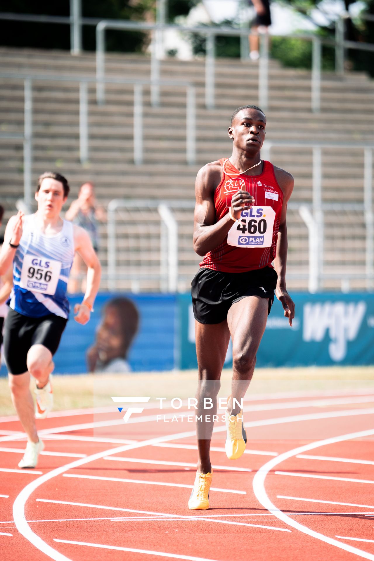 Okai Charles (Koenigsteiner LV) am 15.07.2022 waehrend den deutschen Leichtathletik-Jugendmeisterschaften 2022 in Ulm