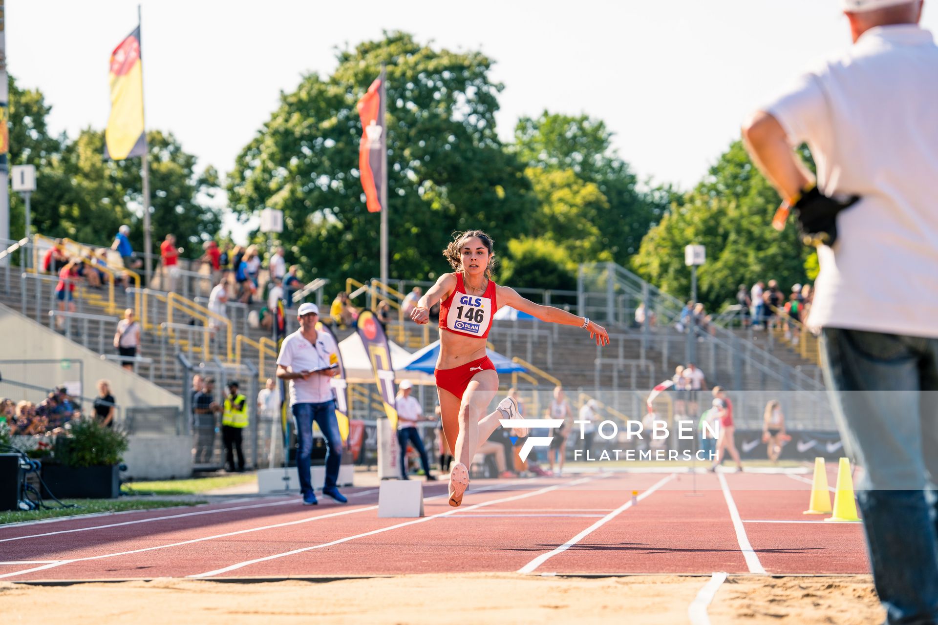Lisa Kels (LG Nord Berlin) am 15.07.2022 waehrend den deutschen Leichtathletik-Jugendmeisterschaften 2022 in Ulm