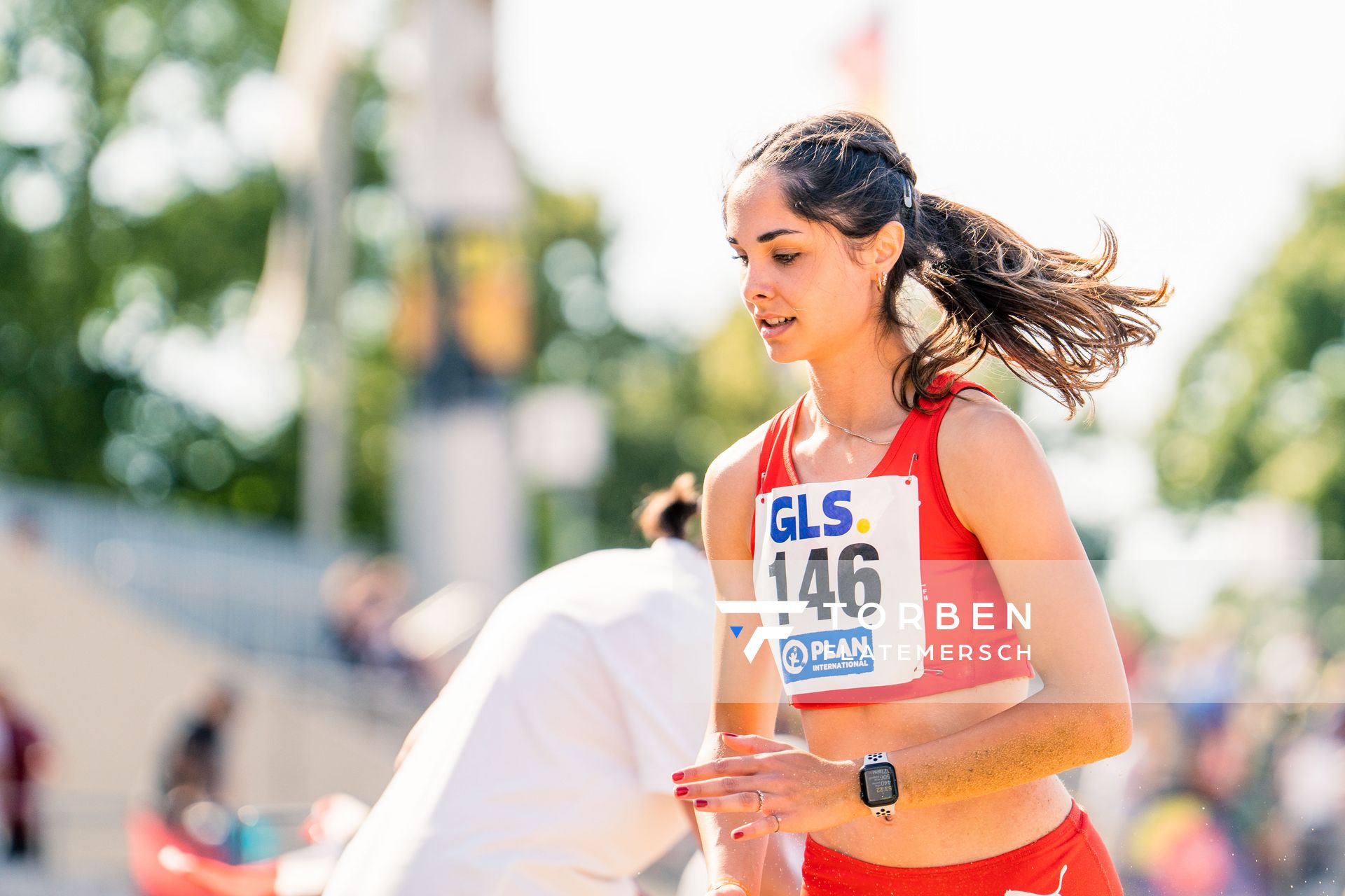 Lisa Kels (LG Nord Berlin) am 15.07.2022 waehrend den deutschen Leichtathletik-Jugendmeisterschaften 2022 in Ulm