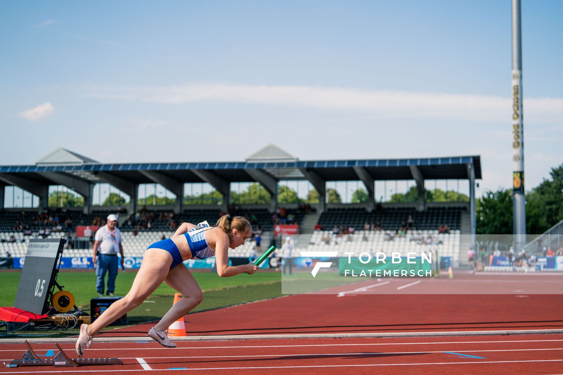 Sofie Schmidt (LG Weserbergland) am 15.07.2022 waehrend den deutschen Leichtathletik-Jugendmeisterschaften 2022 in Ulm