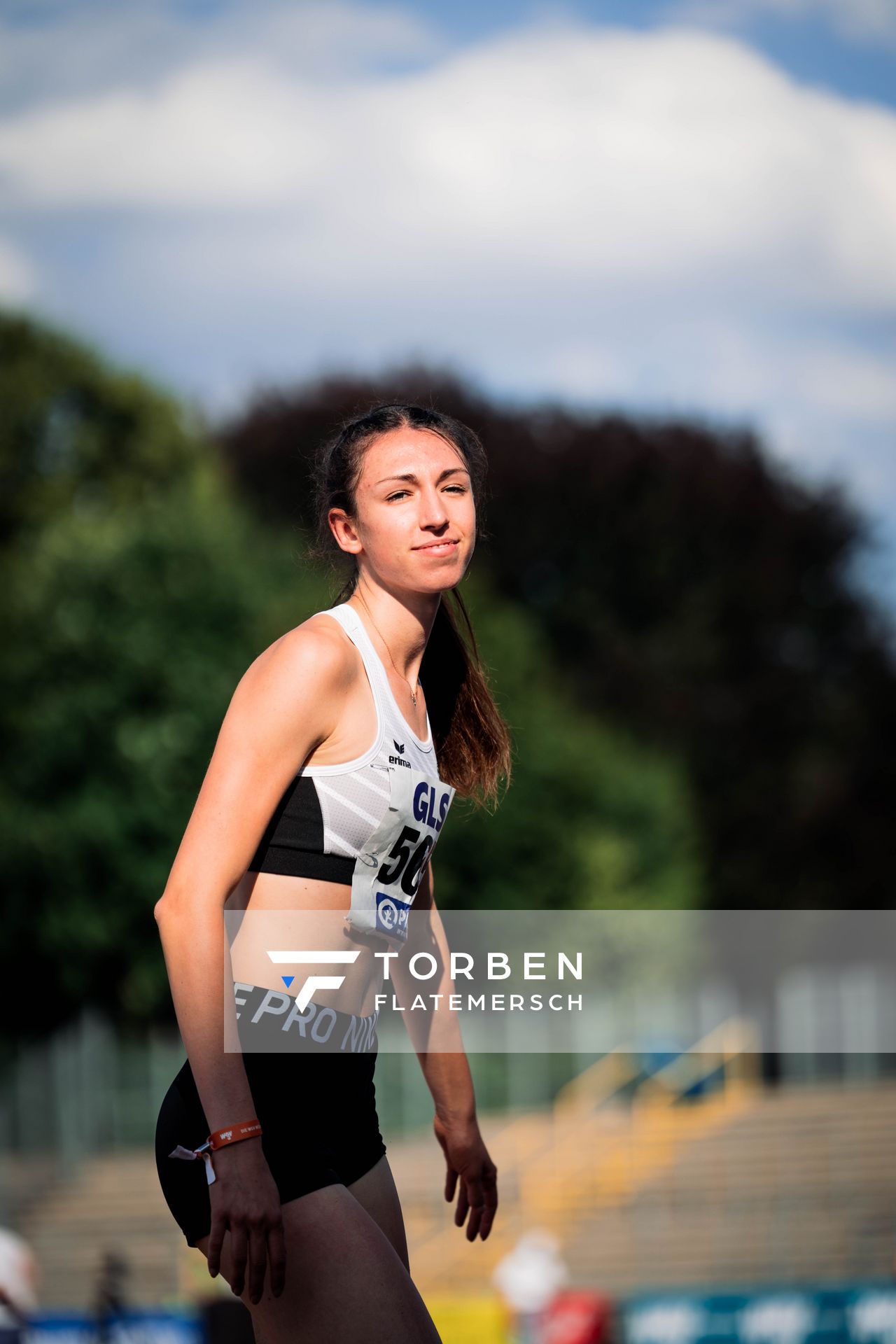 Sophia Ludwig (Hannover 96) im Dreisprung am 15.07.2022 waehrend den deutschen Leichtathletik-Jugendmeisterschaften 2022 in Ulm