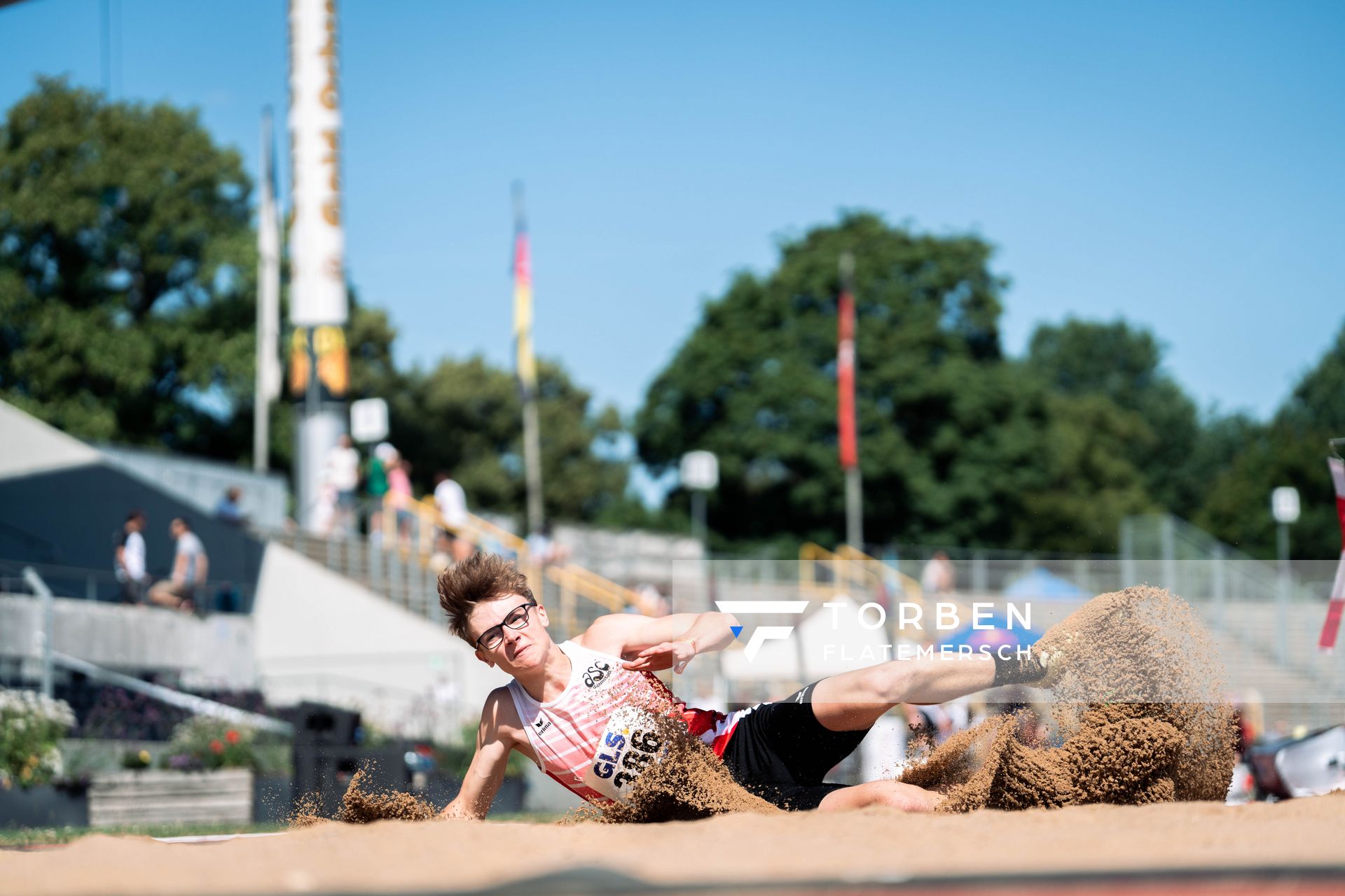 Niklas Stroh (ASC Darmstadt) am 16.07.2022 waehrend den deutschen Leichtathletik-Jugendmeisterschaften 2022 in Ulm