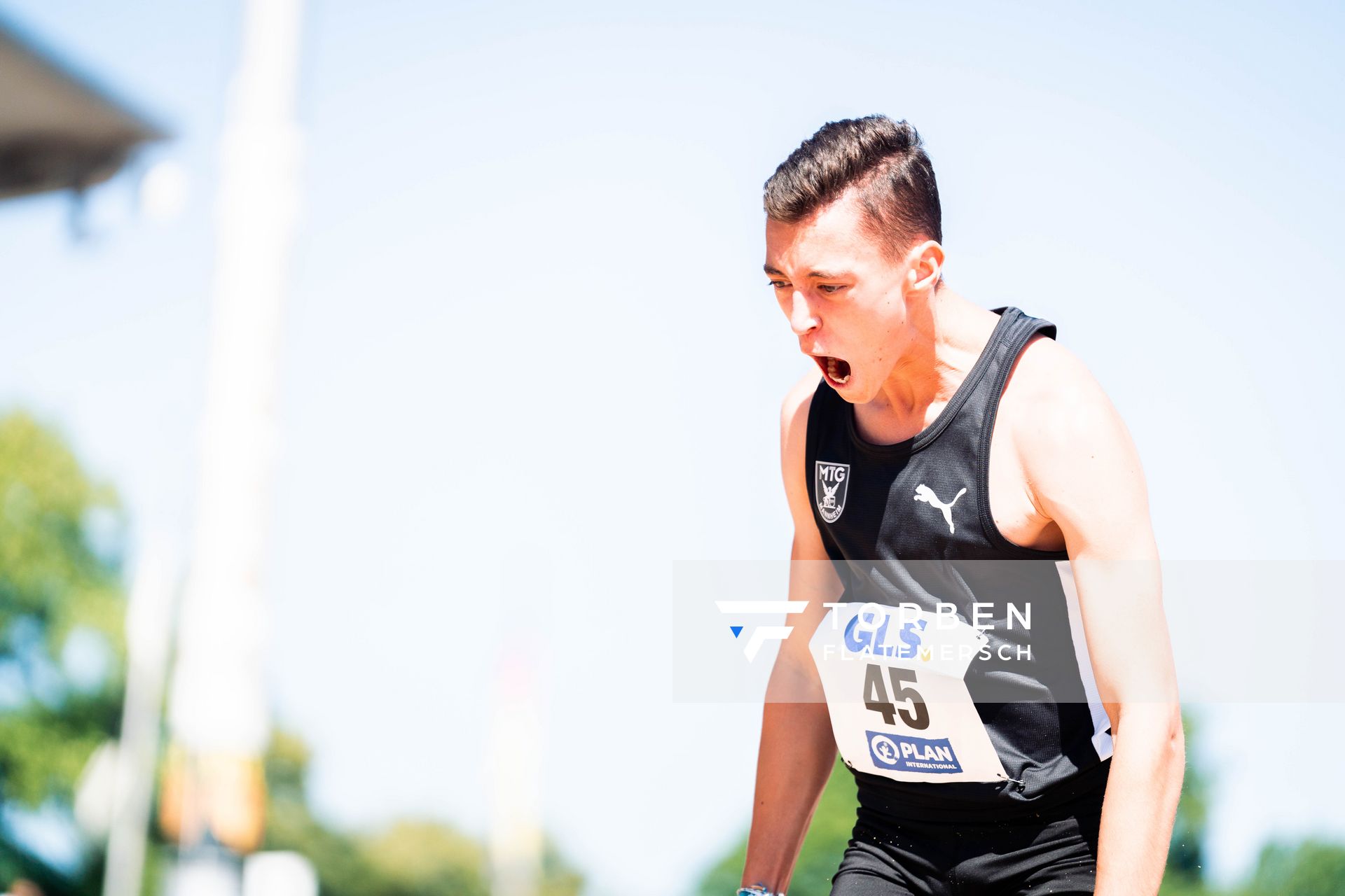 Samuel Thiele (MTG Mannheim) am 16.07.2022 waehrend den deutschen Leichtathletik-Jugendmeisterschaften 2022 in Ulm