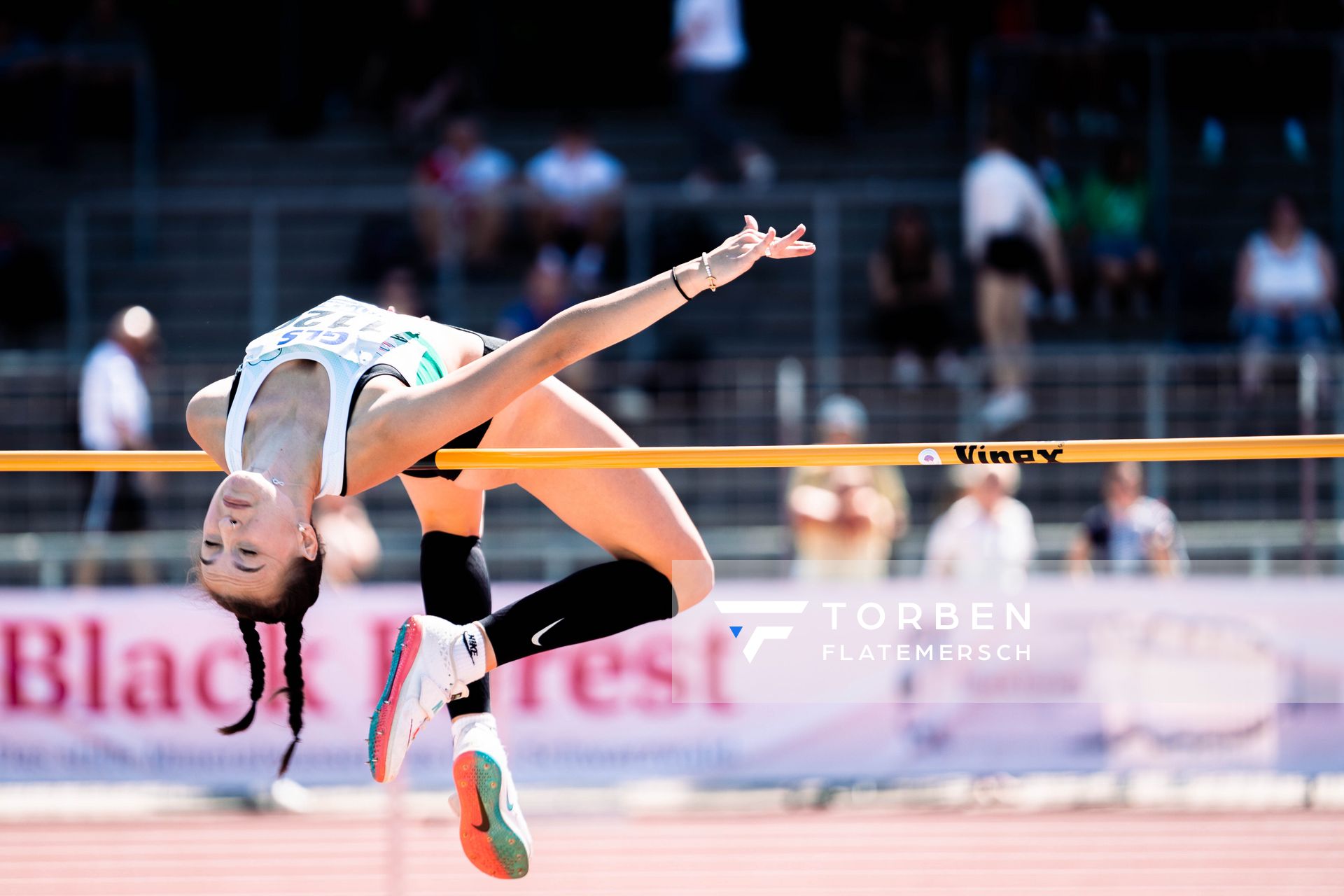 Joana Herrmann (SV Teuto Riesenbeck) im Hochsprung am 16.07.2022 waehrend den deutschen Leichtathletik-Jugendmeisterschaften 2022 in Ulm