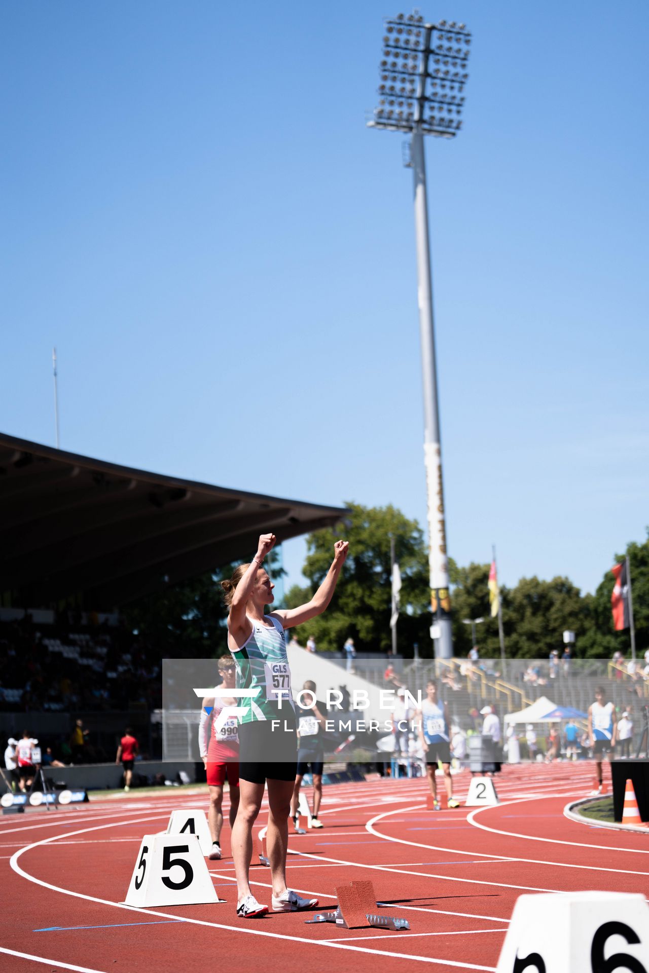 Max Husemann (Eintracht Hildesheim) vor dem 400m Lauf am 16.07.2022 waehrend den deutschen Leichtathletik-Jugendmeisterschaften 2022 in Ulm