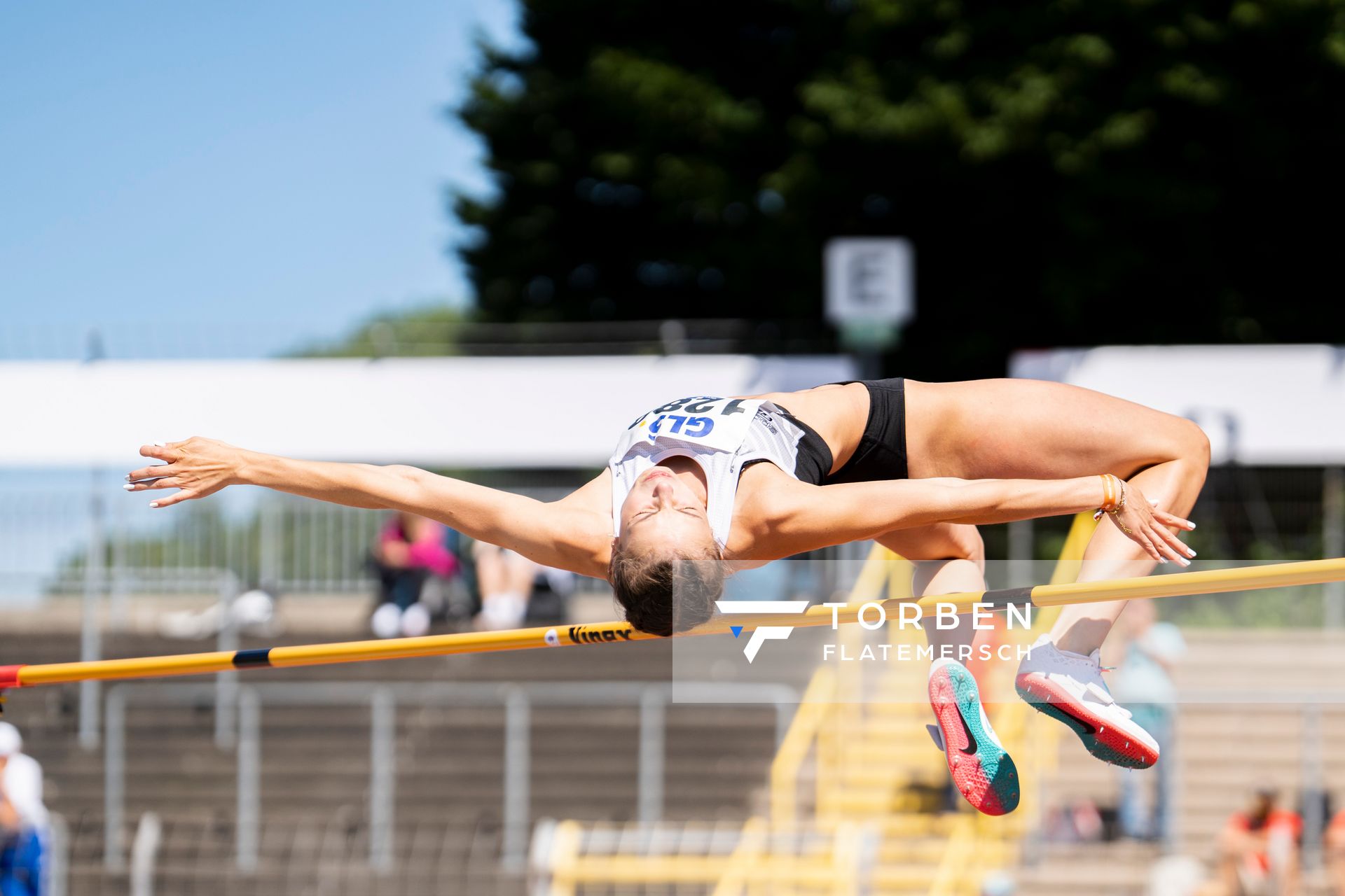 Marie Jung (SSV Ulm 1846) im Hochsprung am 16.07.2022 waehrend den deutschen Leichtathletik-Jugendmeisterschaften 2022 in Ulm
