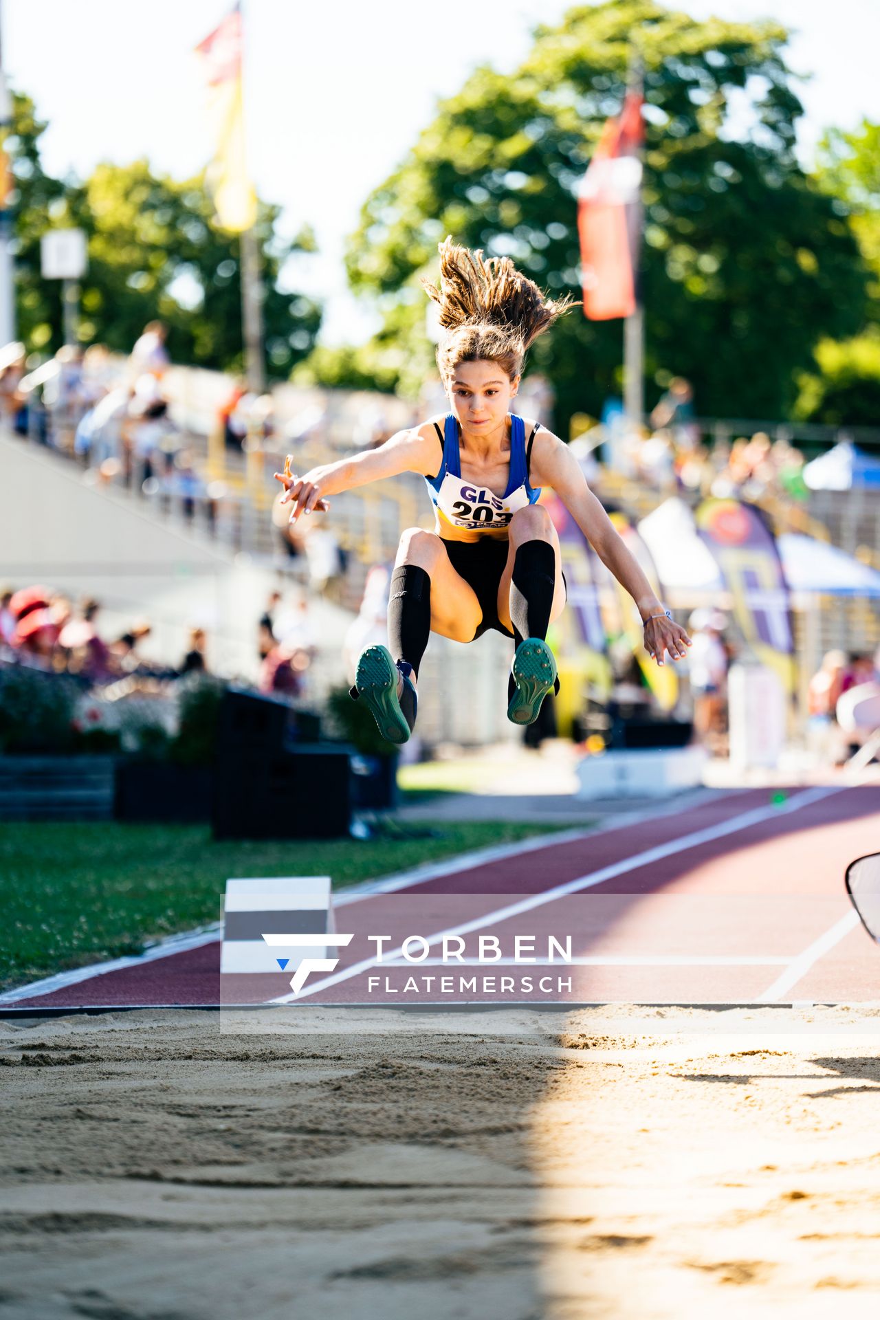 Linda Stoll (Sportfreunde Kladow) am 16.07.2022 waehrend den deutschen Leichtathletik-Jugendmeisterschaften 2022 in Ulm