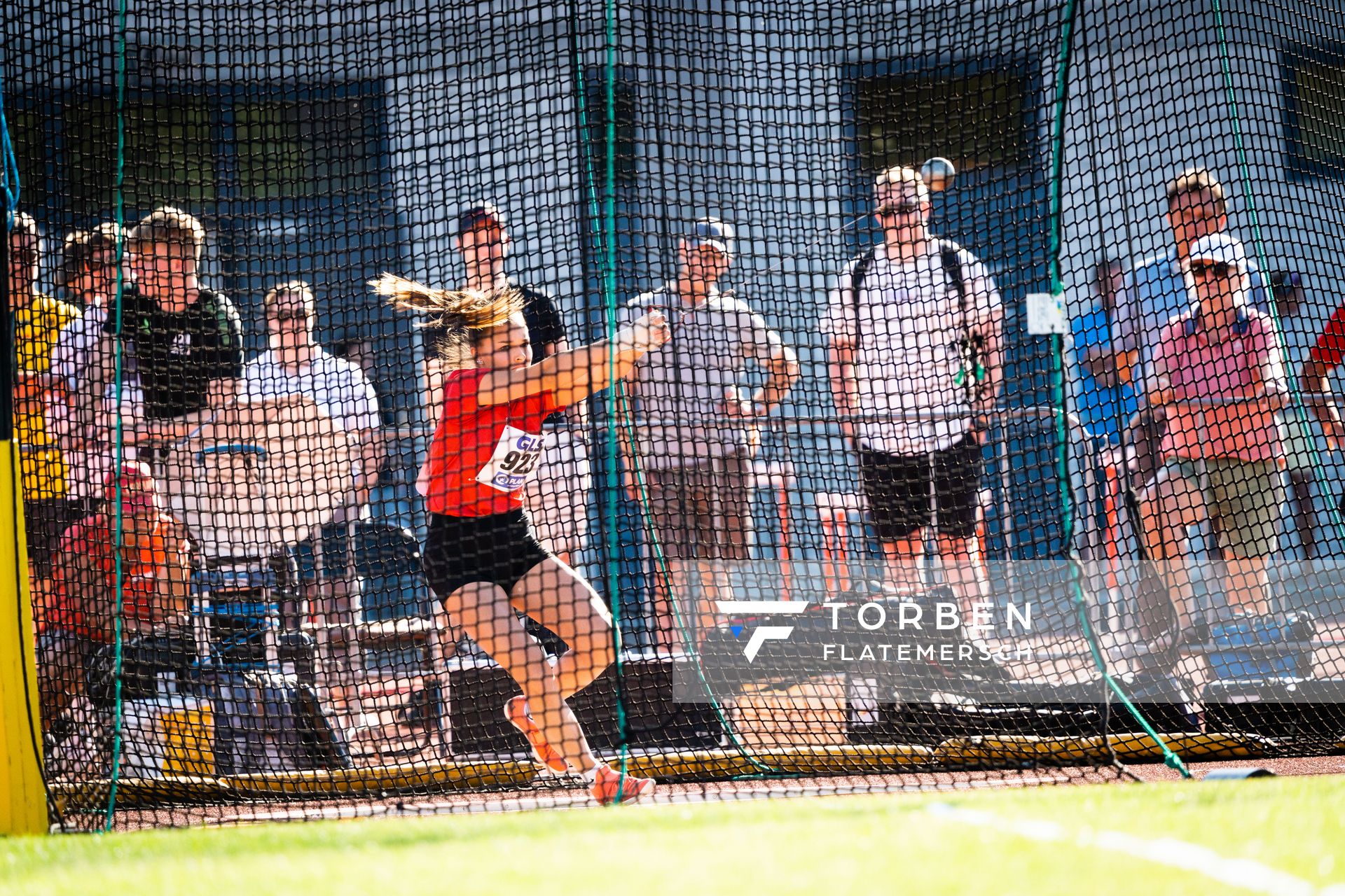 Marie Luise Fischer (SV Grossbardau) beim Hammerwurf am 16.07.2022 waehrend den deutschen Leichtathletik-Jugendmeisterschaften 2022 in Ulm