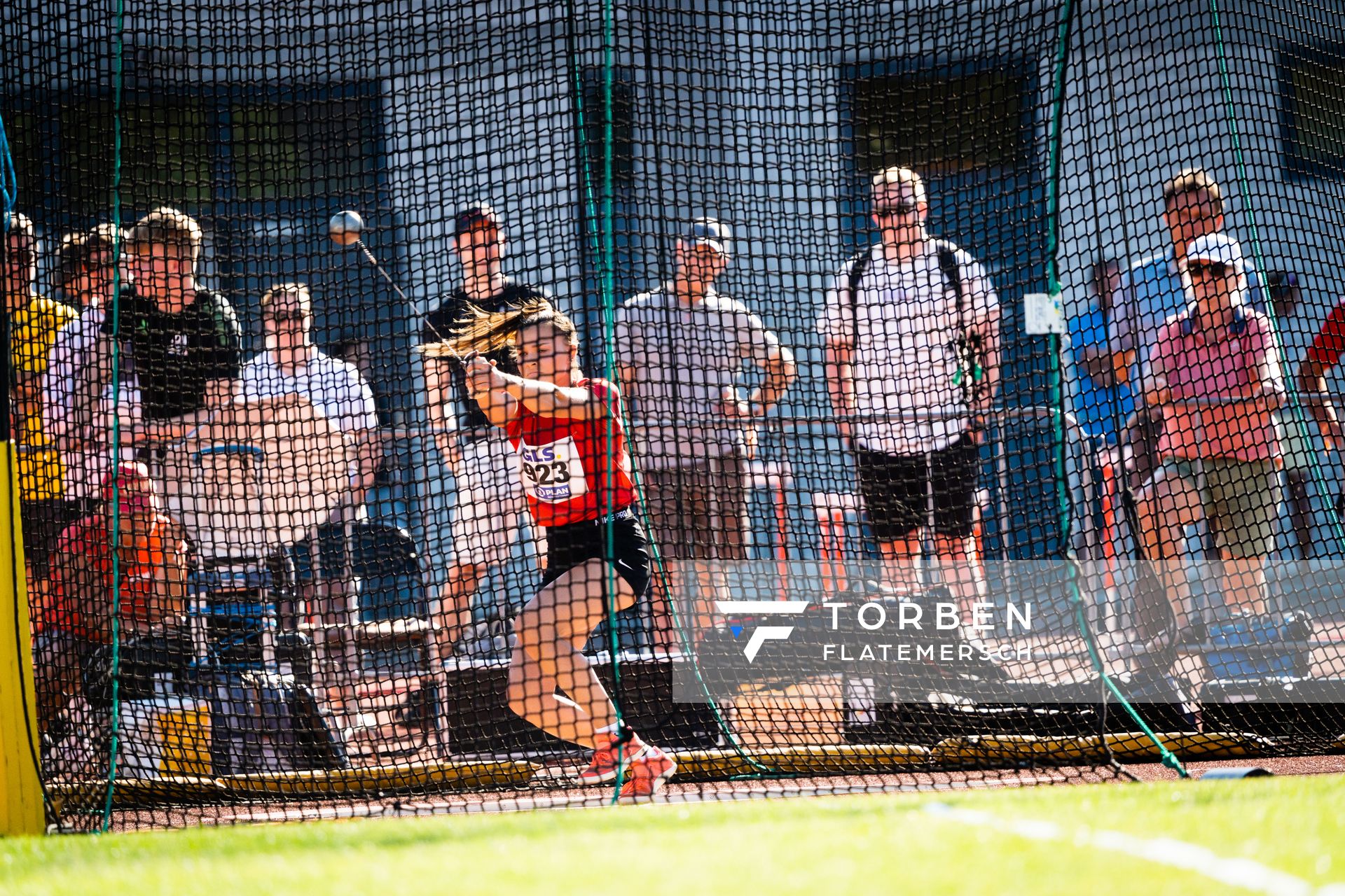 Marie Luise Fischer (SV Grossbardau) beim Hammerwurf am 16.07.2022 waehrend den deutschen Leichtathletik-Jugendmeisterschaften 2022 in Ulm