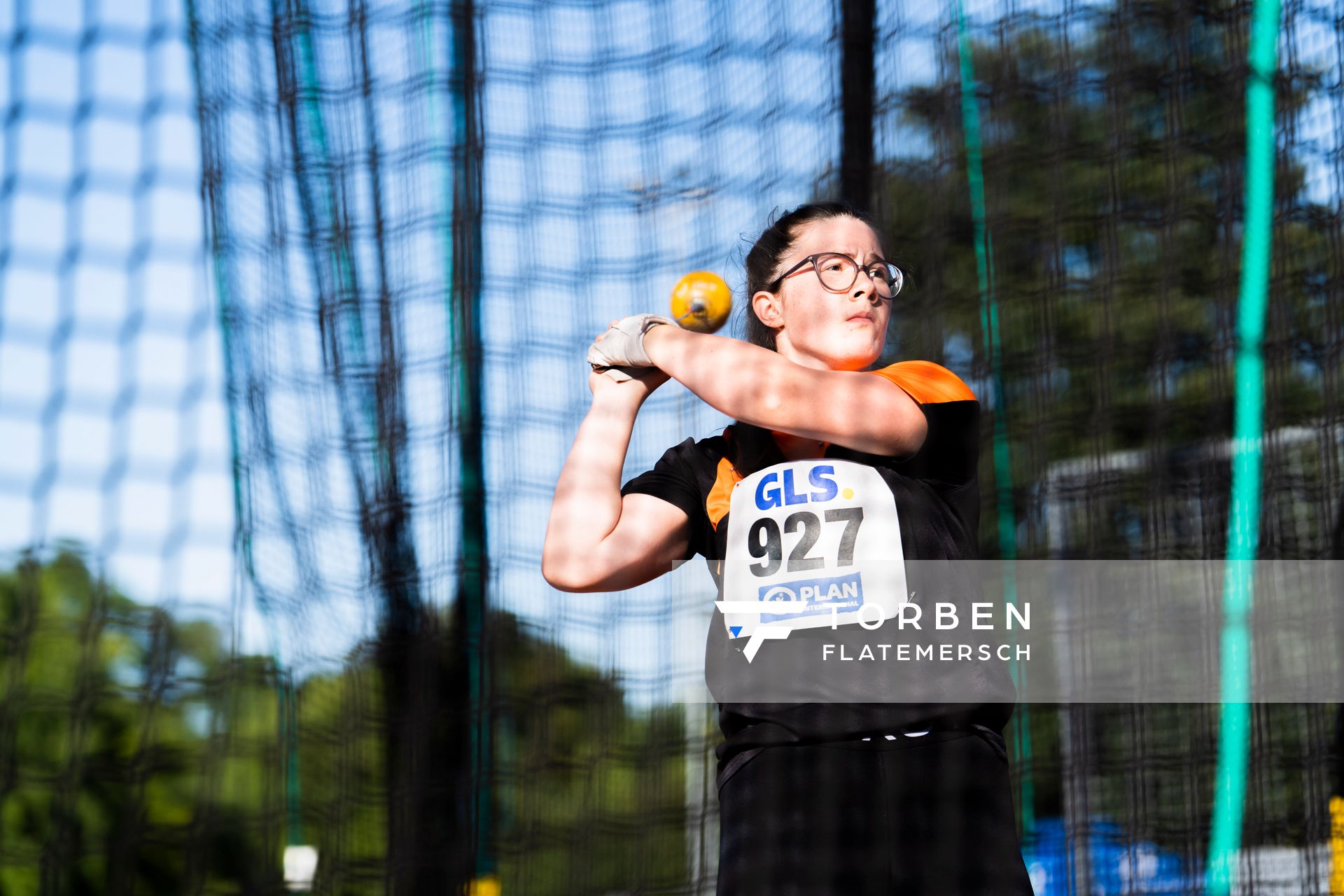 Zoe Niemann (TSV Kitzscher) im Hammerwurf am 16.07.2022 waehrend den deutschen Leichtathletik-Jugendmeisterschaften 2022 in Ulm