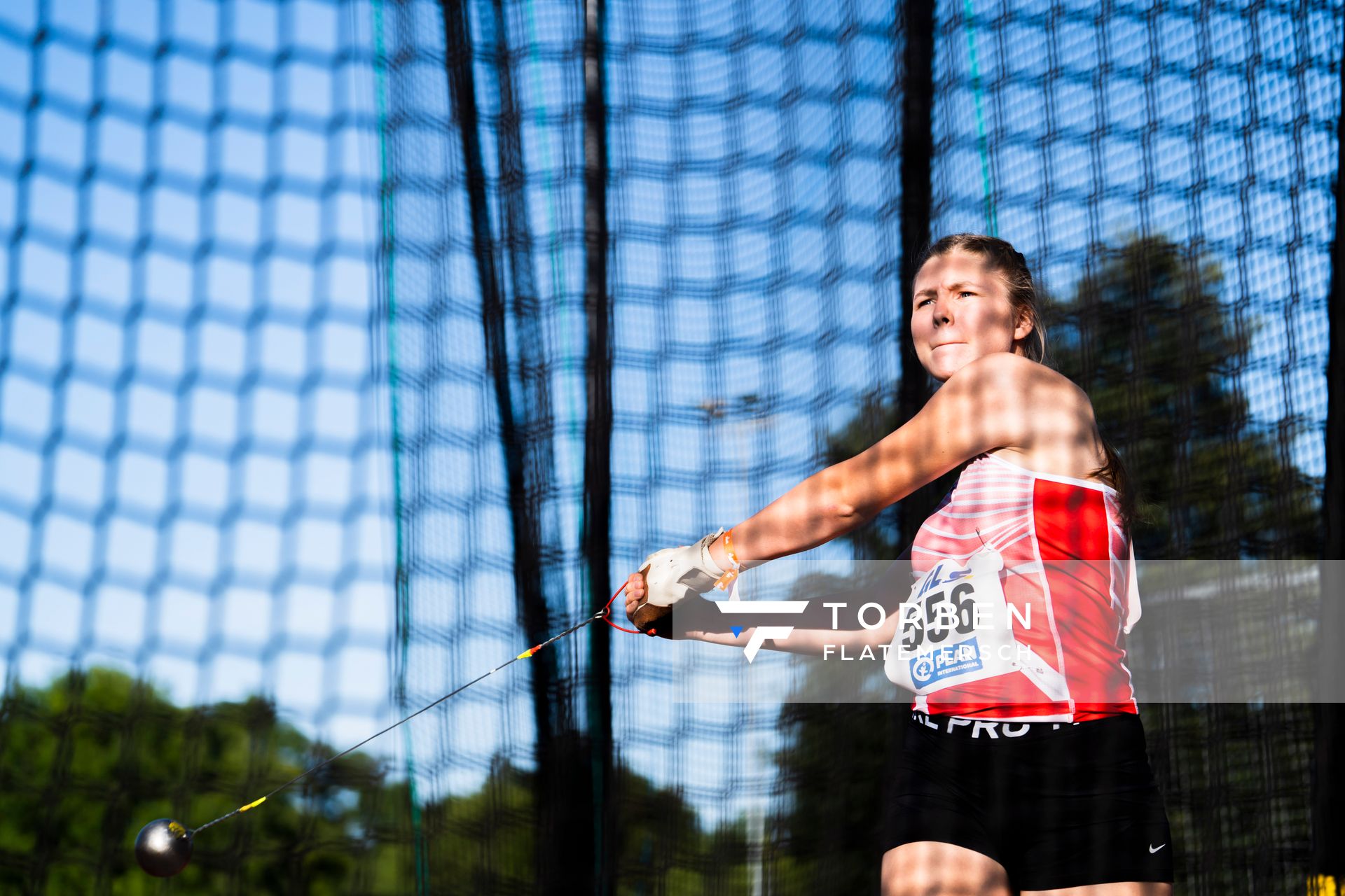 Lara Hundertmark (Einbecker SV) im Hammerwurf am 16.07.2022 waehrend den deutschen Leichtathletik-Jugendmeisterschaften 2022 in Ulm